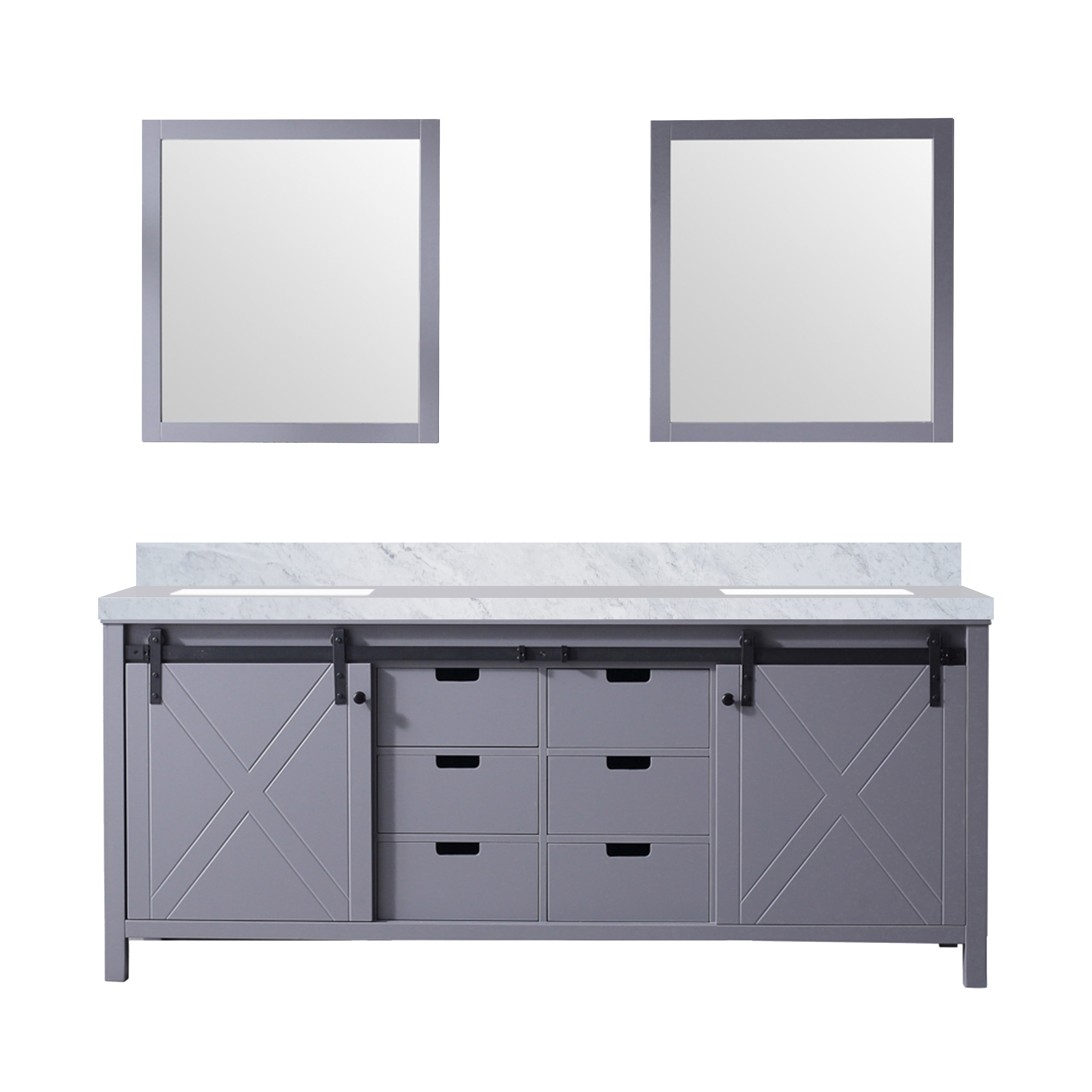 Lexora Marsyas 80 in W x 22 in D Double Bath Vanity