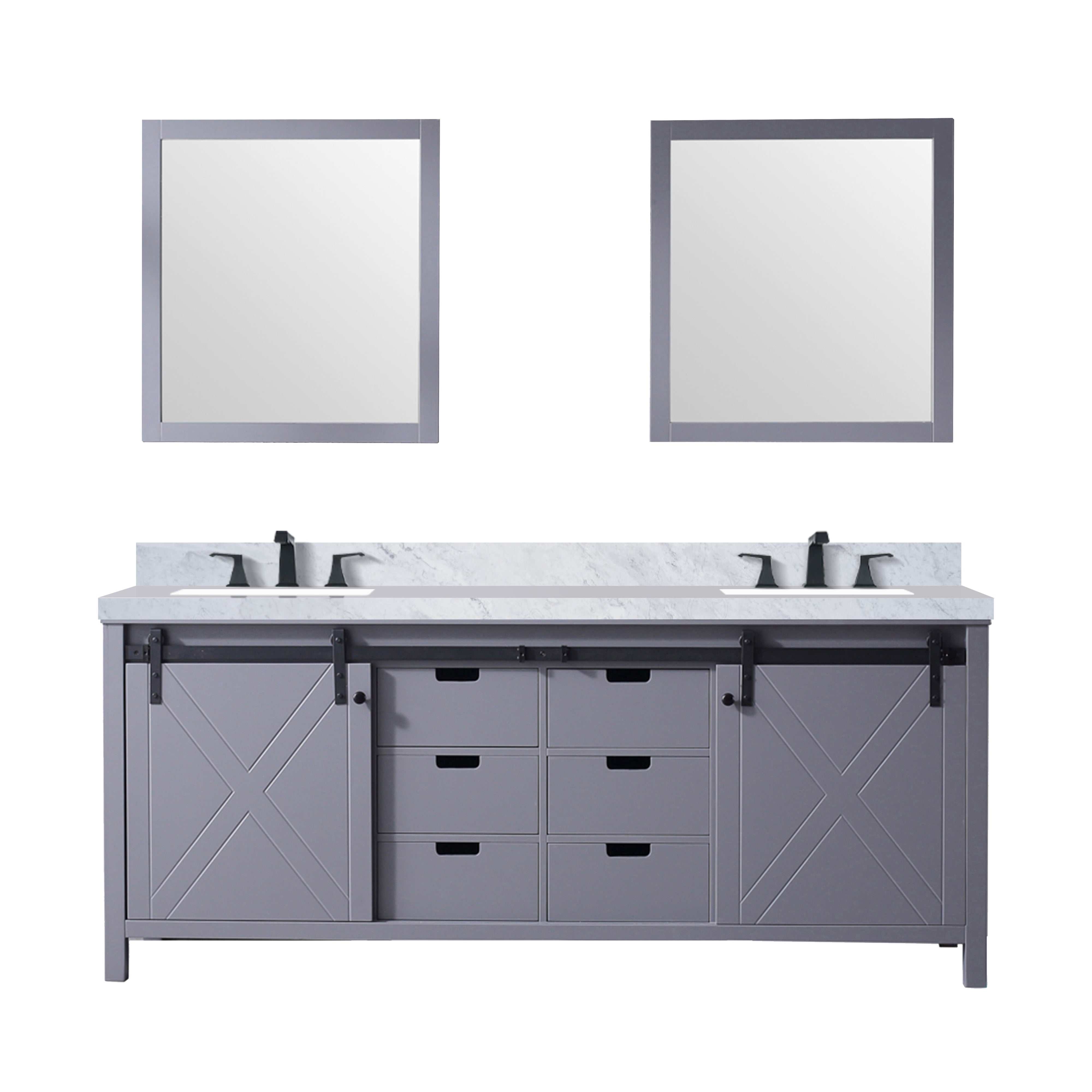 Lexora Marsyas 80 in W x 22 in D Double Bath Vanity