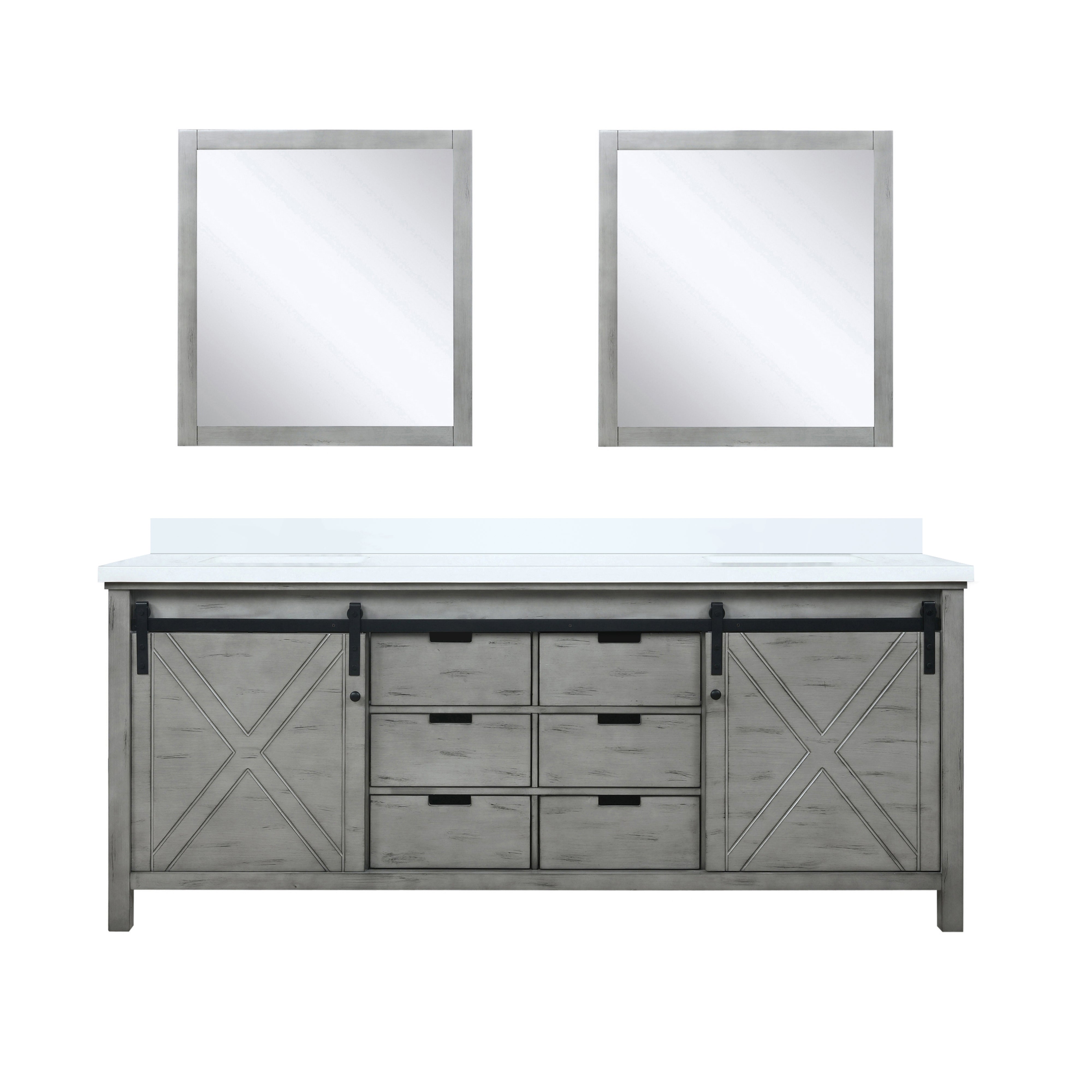 Lexora Marsyas 80 in W x 22 in D Double Bath Vanity