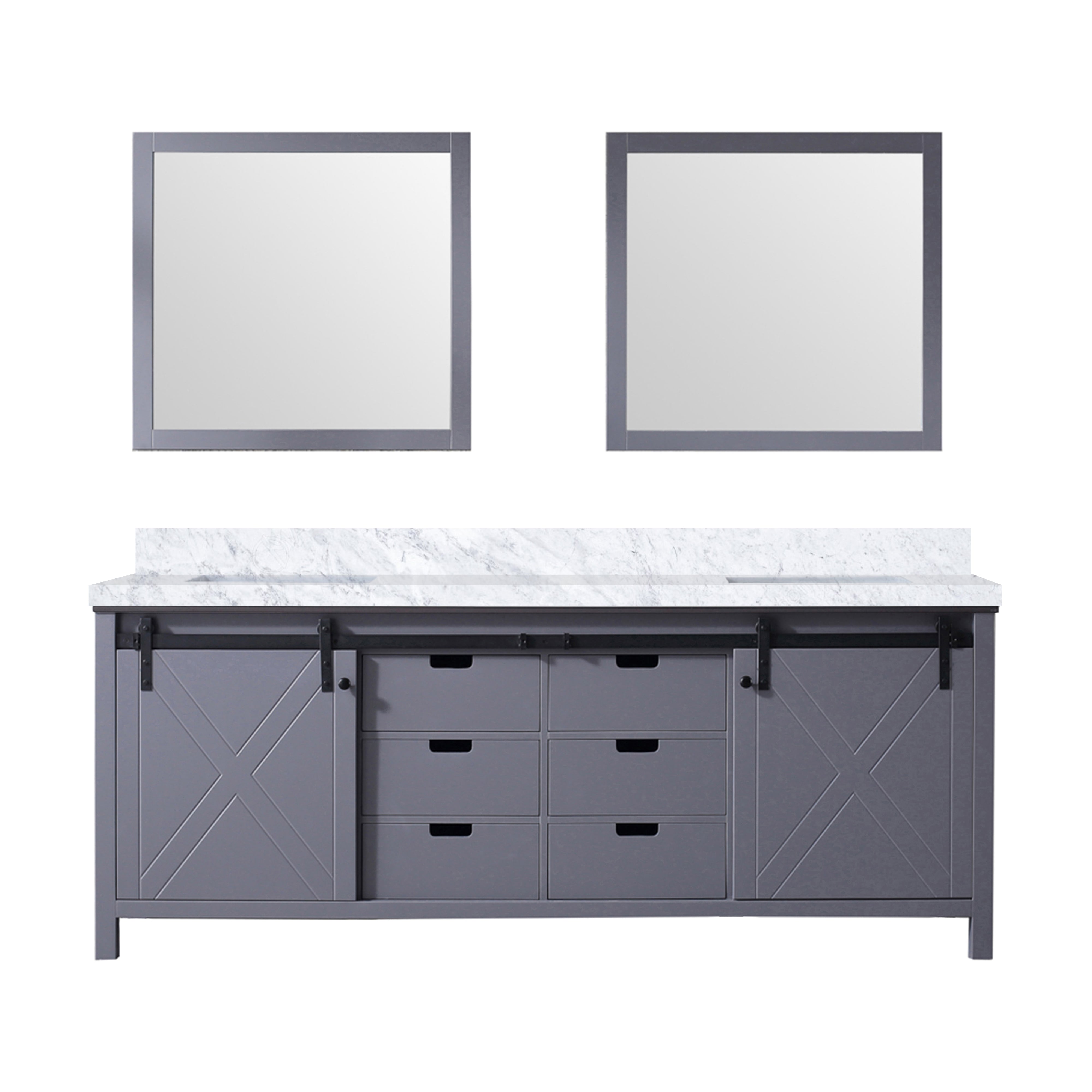 Lexora Marsyas 84 in W x 22 in D Double Bath Vanity