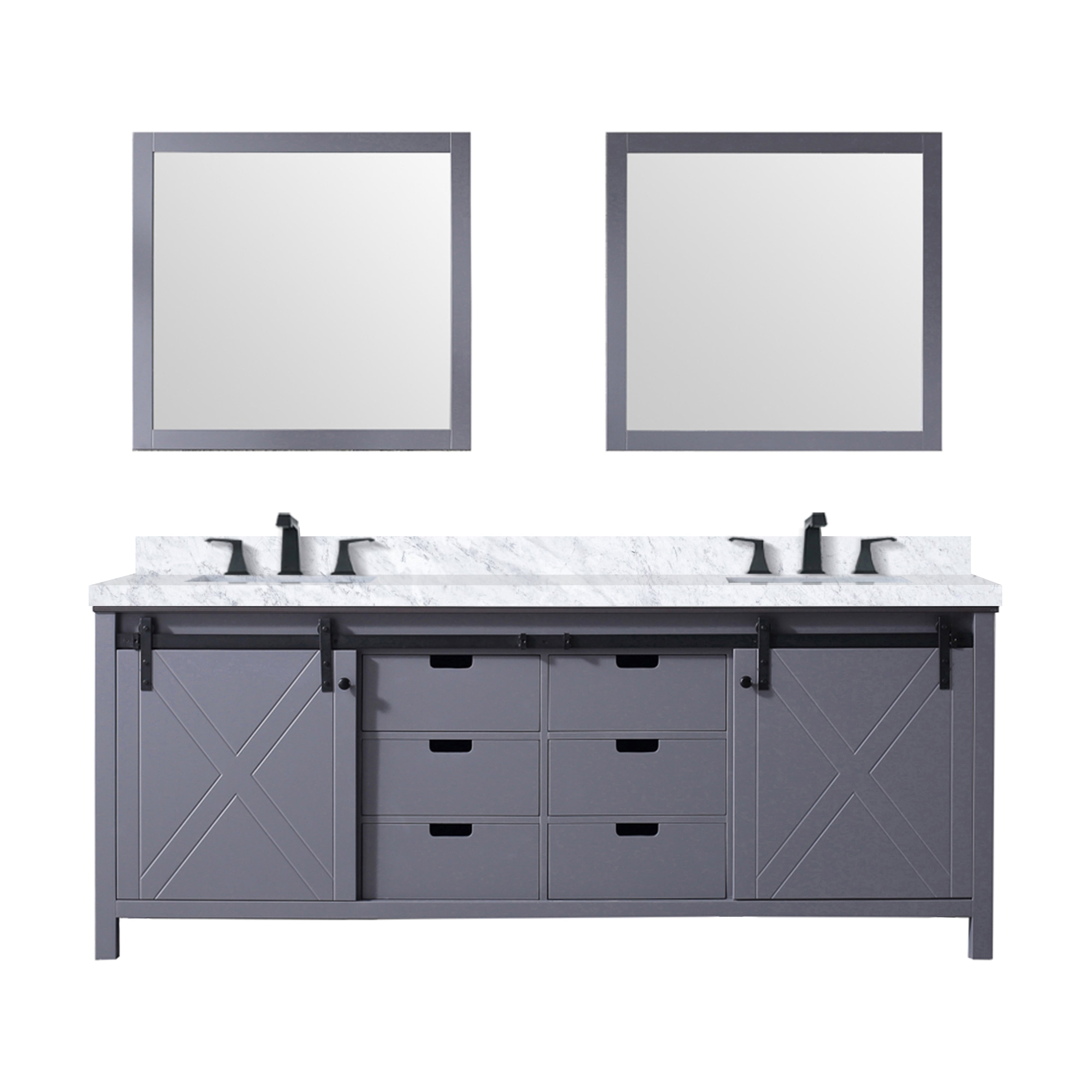 Lexora Marsyas 84 in W x 22 in D Double Bath Vanity