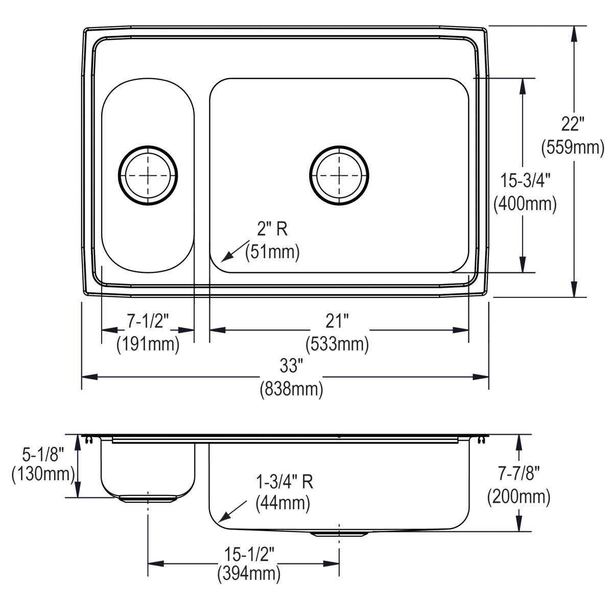 lustrous satin double bowl drop-in sink