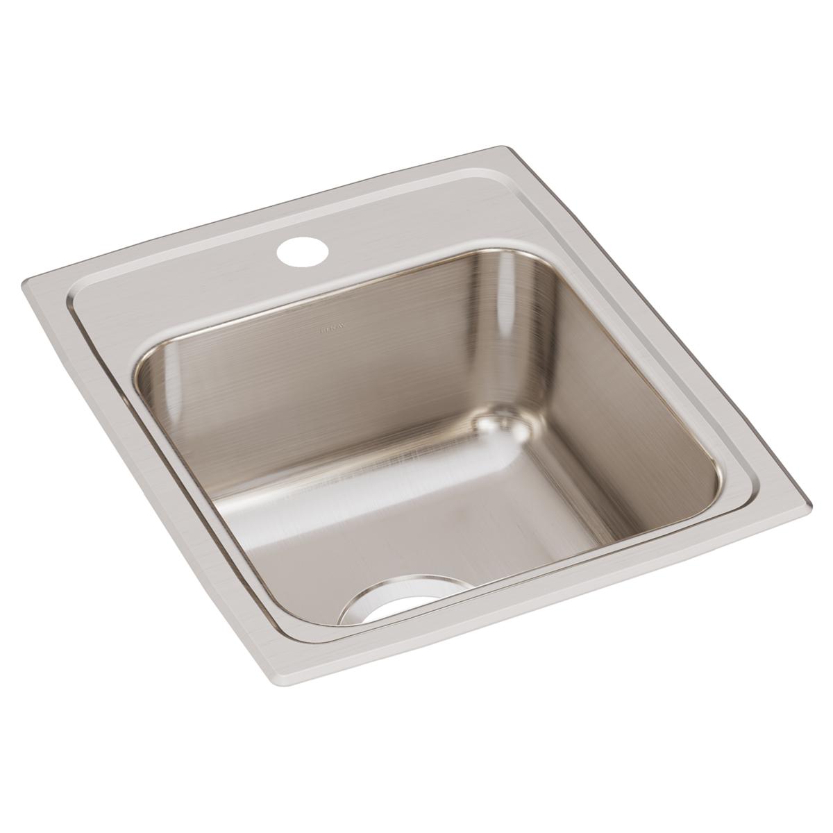 Elkay Lustertone Classic 15" x 17-1/2" x 7-5/8" Single Bowl Drop-in Bar Sink