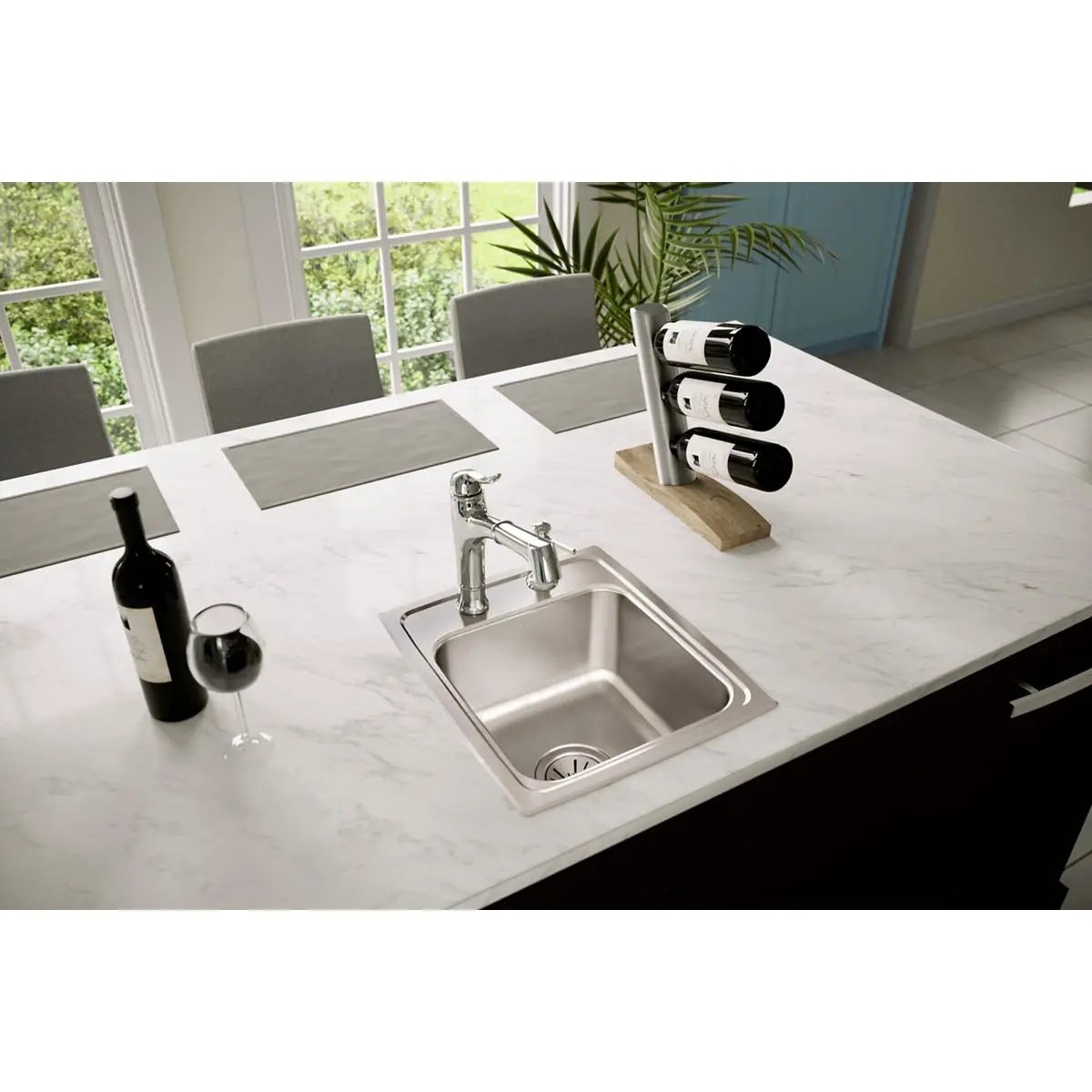 lustertone single bowl drop-in bar
