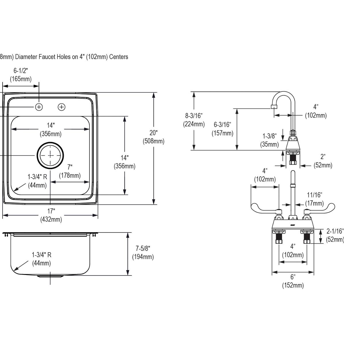 lustrous satin single bowl drop-in sink