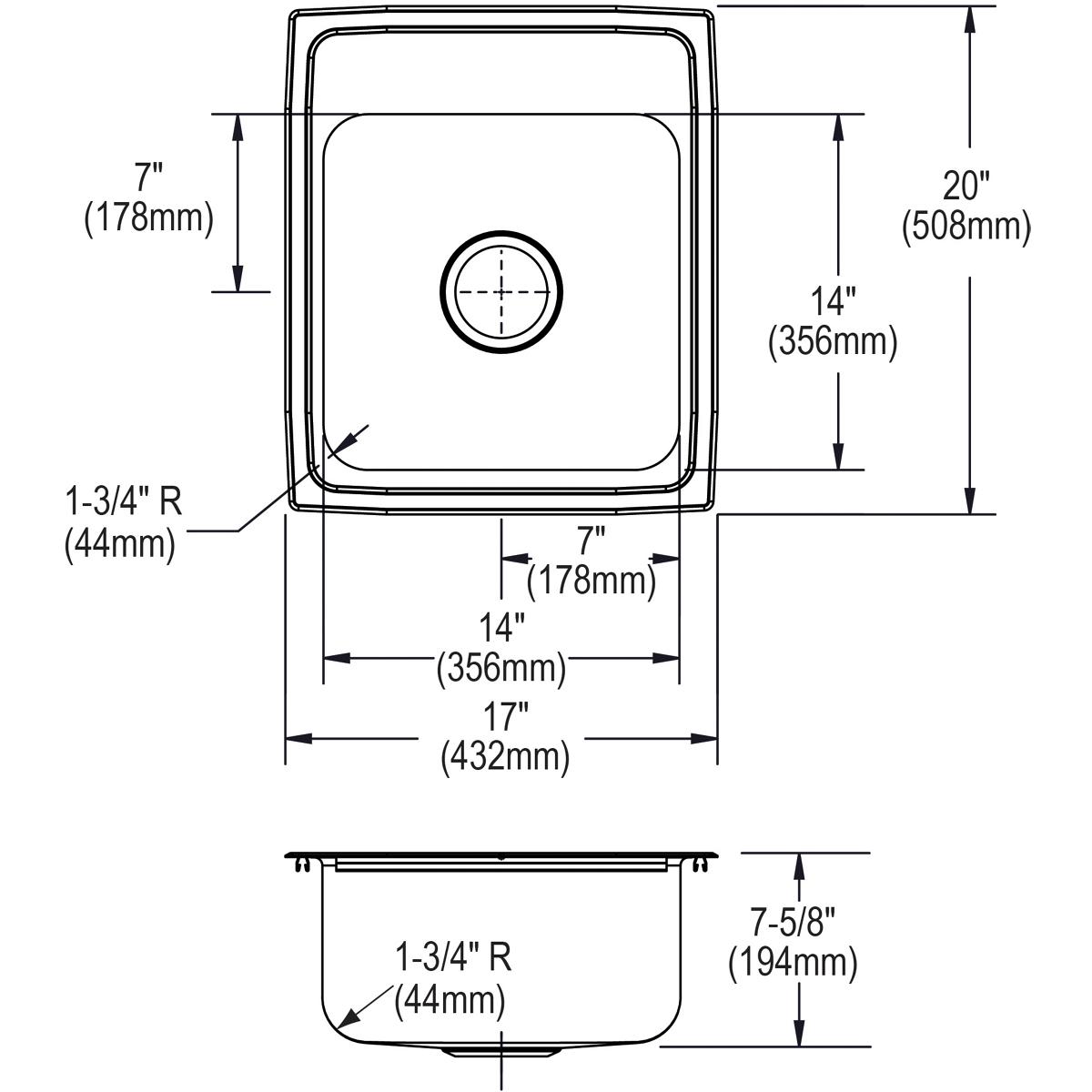 lustrous satin single bowl drop-in sink