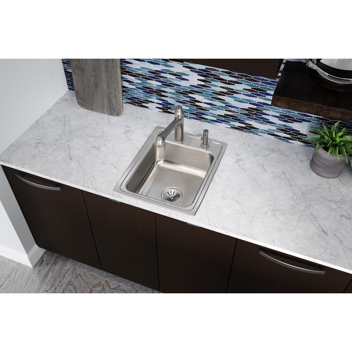 lustrous satin single bowl drop-in sink