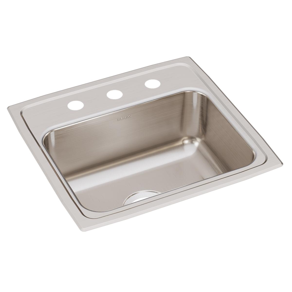 Elkay Lustertone Classic 19" x 18" x 7-5/8" Single Bowl Drop-in Sink