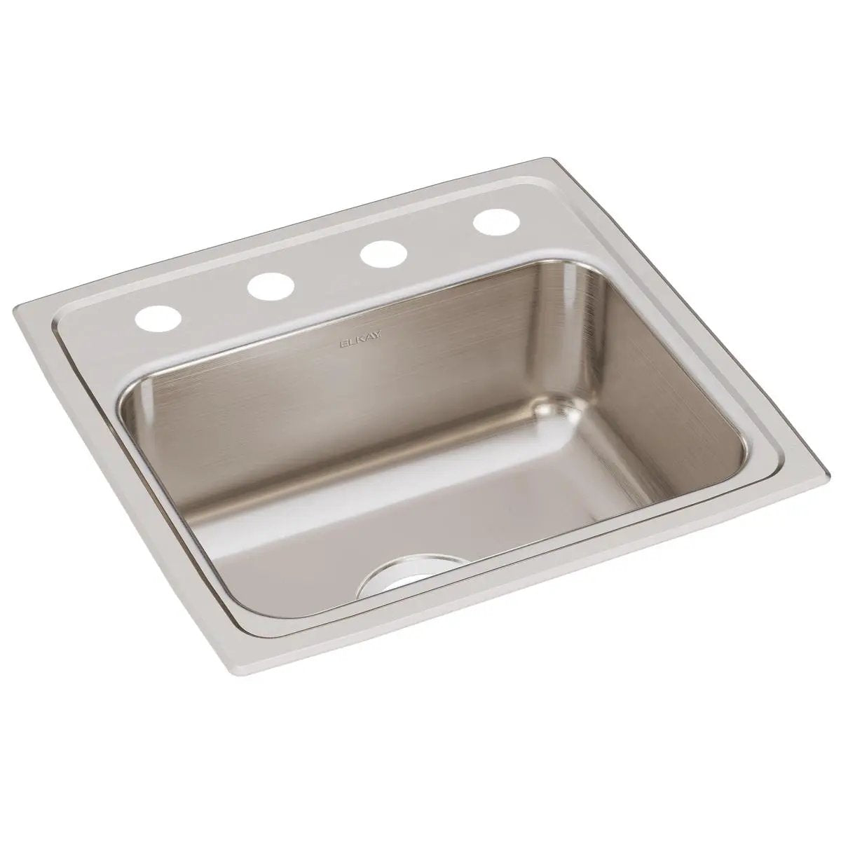 Elkay Lustertone Classic 19" x 18" x 7-5/8" OS4-Hole Single Bowl Drop-in Sink by Elkay