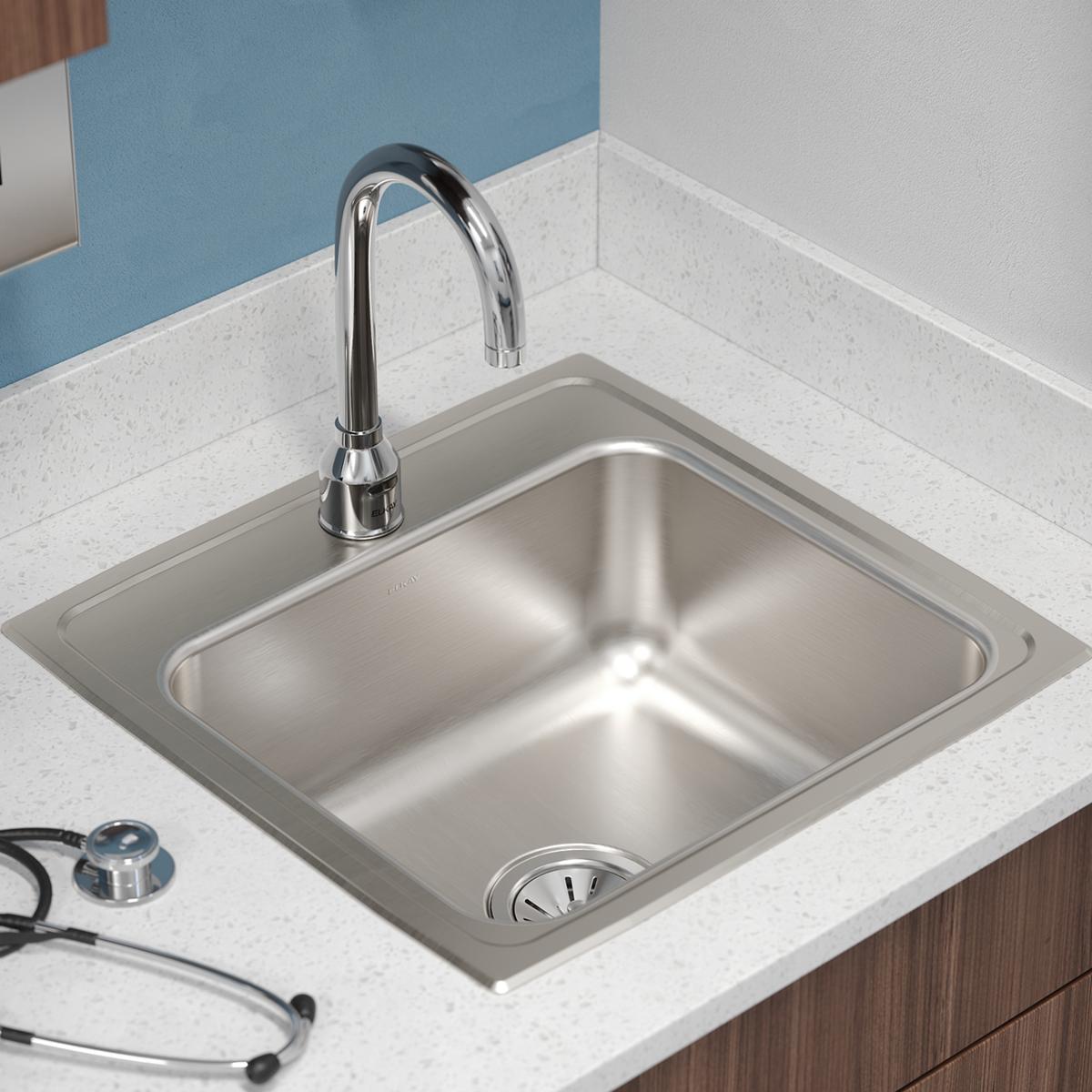 lustrous satin single bowl drop-in sink