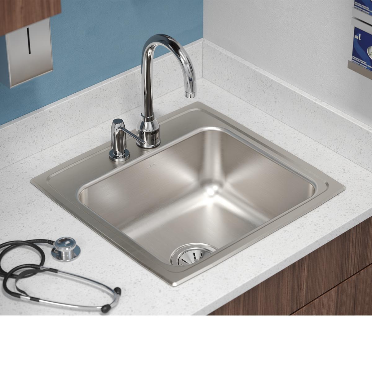lustrous satin single bowl drop-in sink