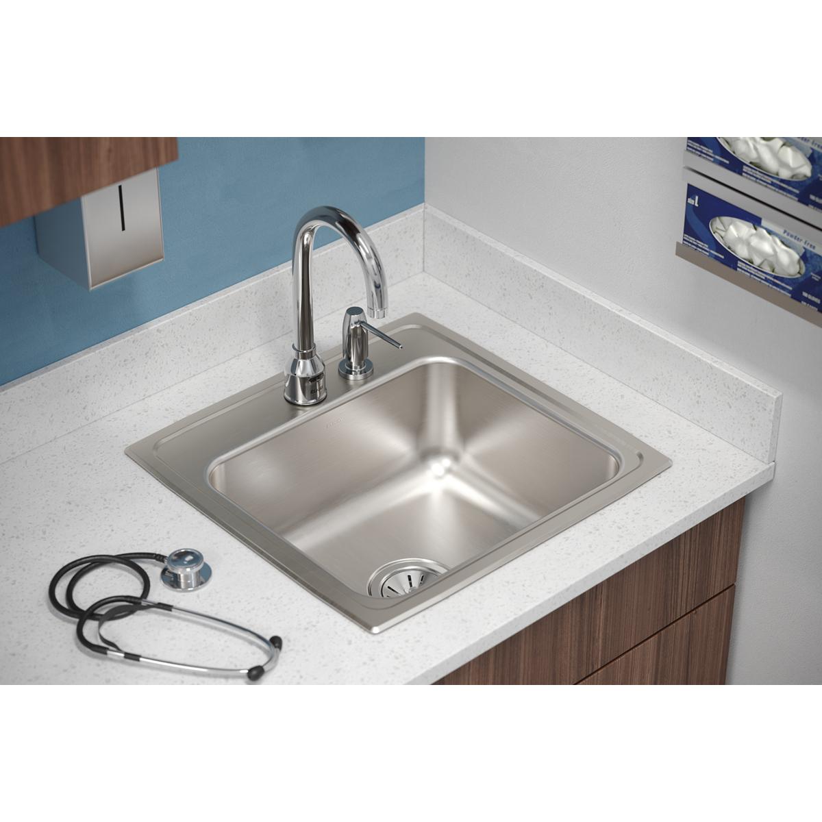 lustrous satin single bowl drop-in sink