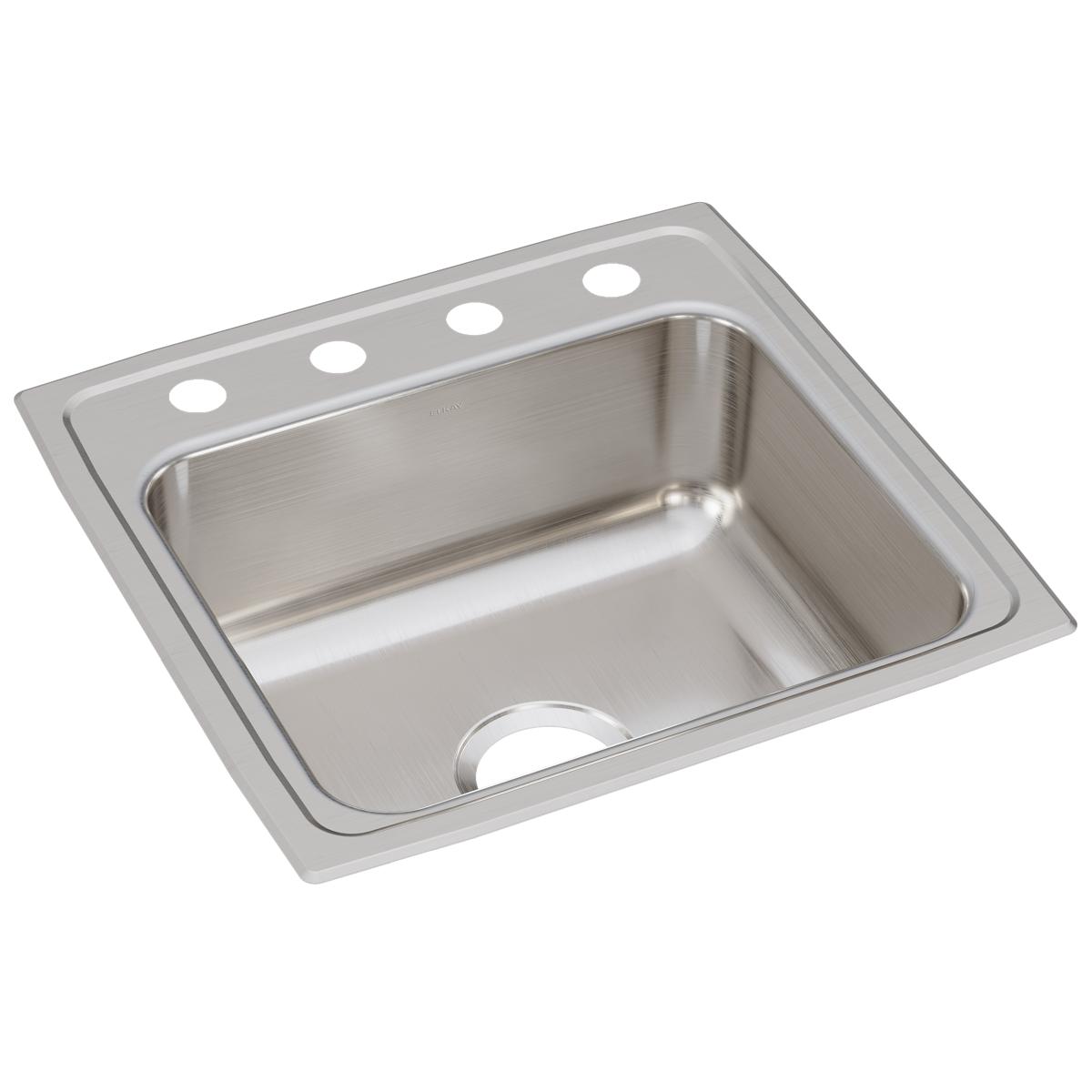 Elkay Lustertone Classic 19-1/2" x 19" x 7-1/2" OS4-Hole Single Bowl Drop-in Sink