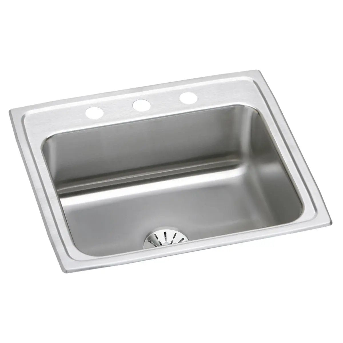 lustrous satin single bowl drop-in sink