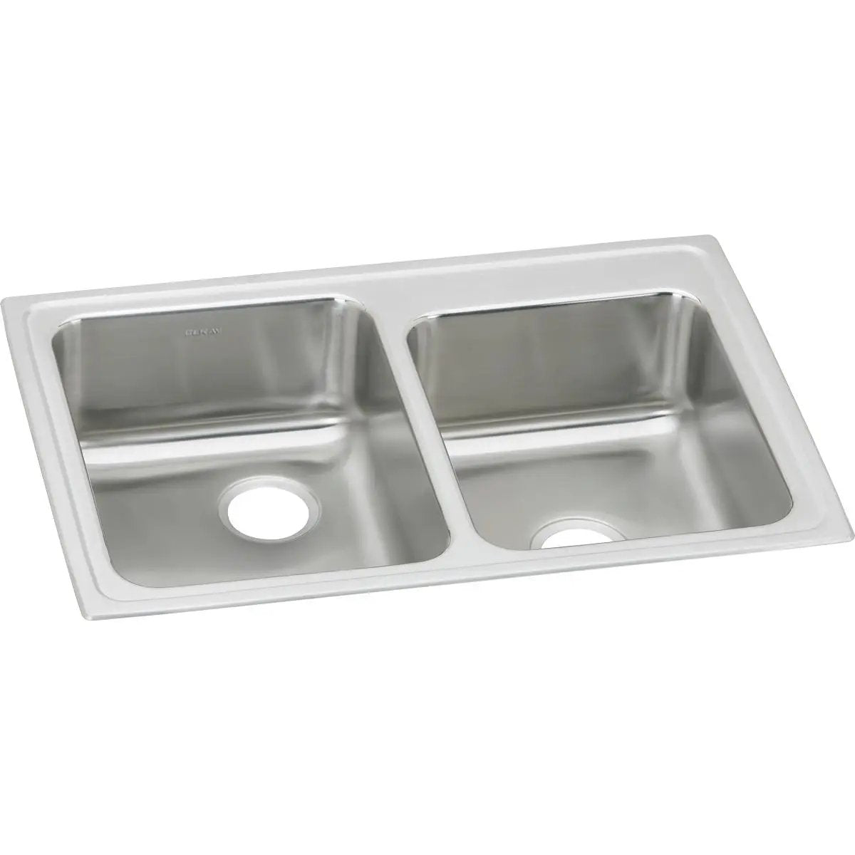 lustrous satin double bowl drop-in sink
