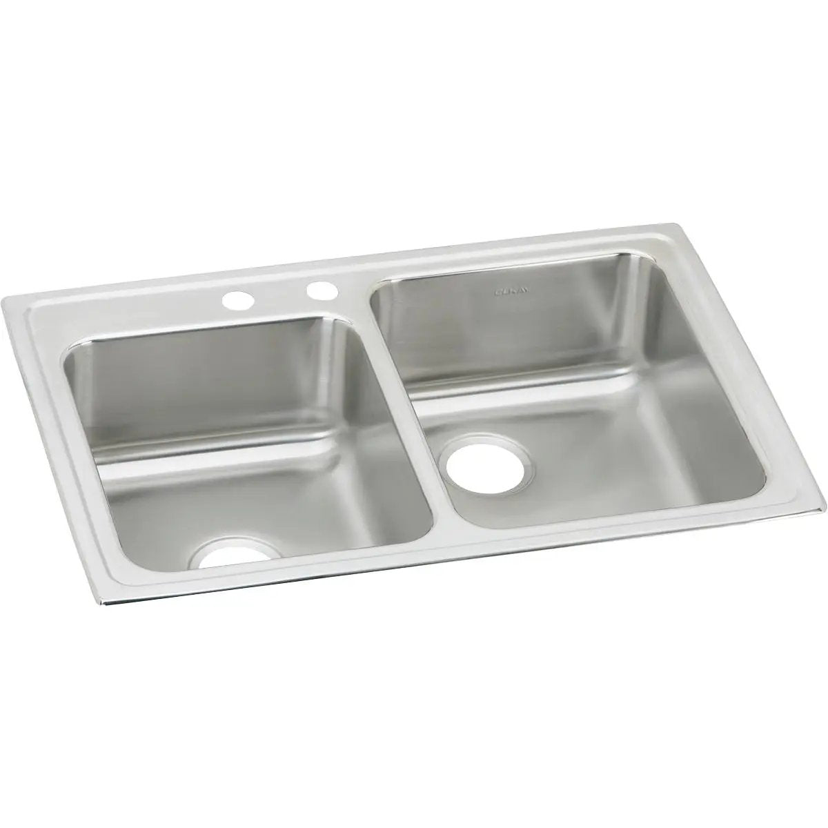 Elkay Lustertone Classic 33" x 22" x 7-7/8" Offset Double Bowl Drop-in Sink by Elkay