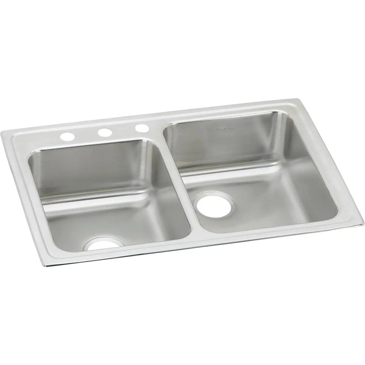 Elkay Lustertone Classic 33" x 22" x 7-7/8" Offset Double Bowl Drop-in Sink by Elkay