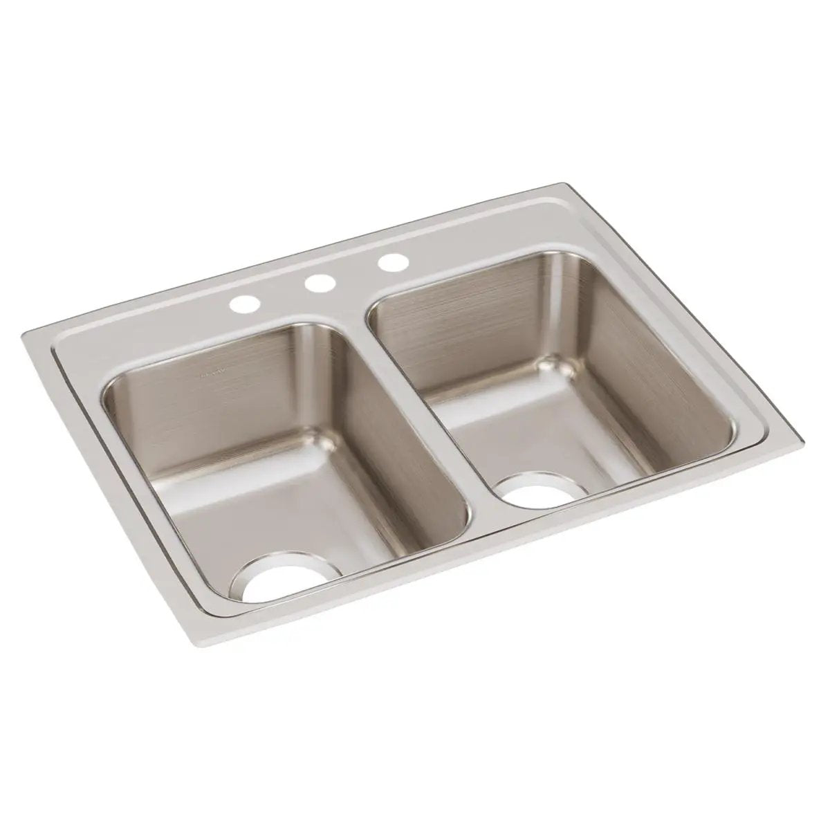 Elkay Lustertone Classic 25" x 19-1/2" x 7-5/8" Equal Double Bowl Drop-in Sink by Elkay