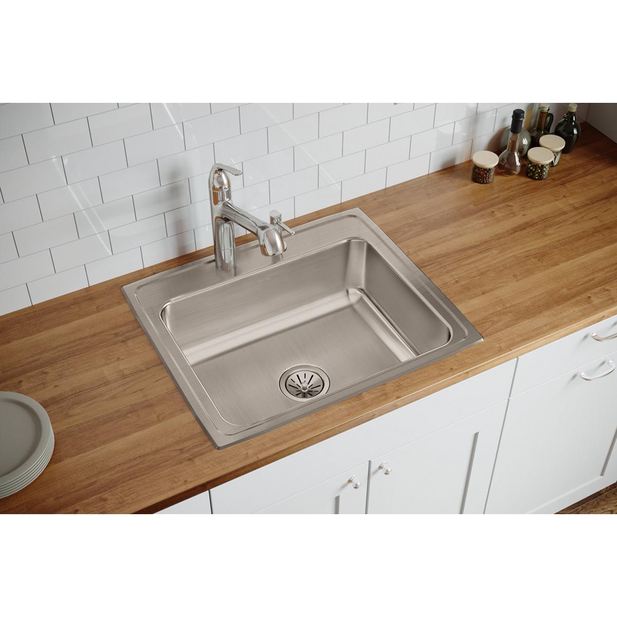lustertone single bowl drop-in sink