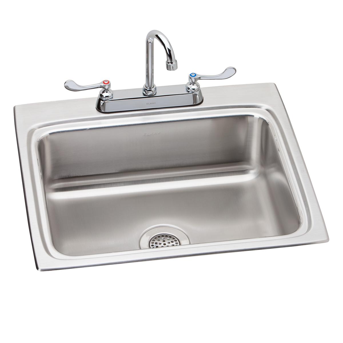 lustrous satin single bowl drop-in sink