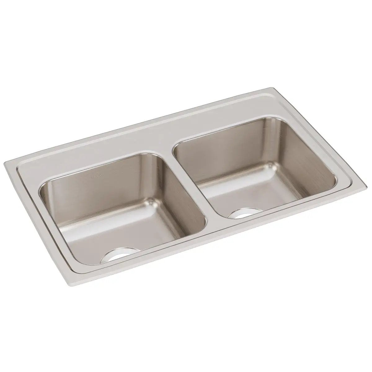 lustrous satin double bowl drop-in sink