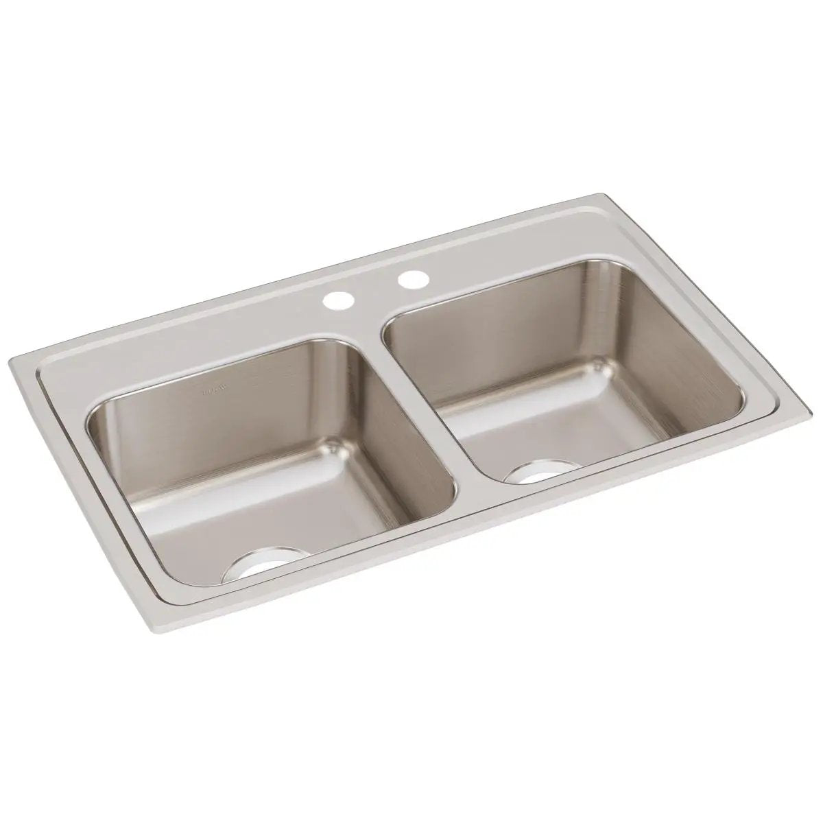 Elkay Lustertone Classic 29" x 18" x 7-5/8" MR2-Hole Equal Double Bowl Drop-in Sink by Elkay