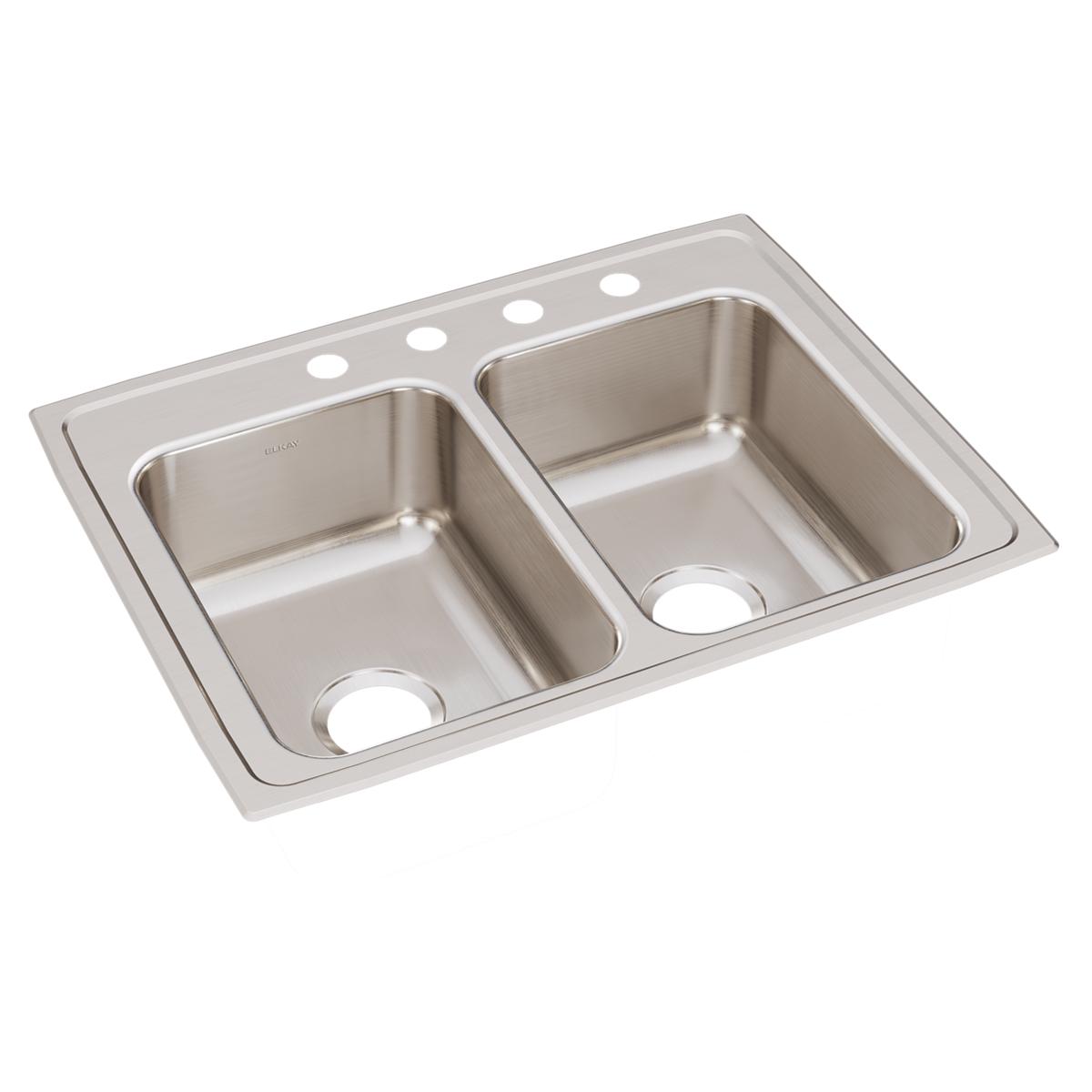 Elkay Lustertone Classic 29" x 22" x 7-5/8" Equal Double Bowl Drop-in Sink by Elkay