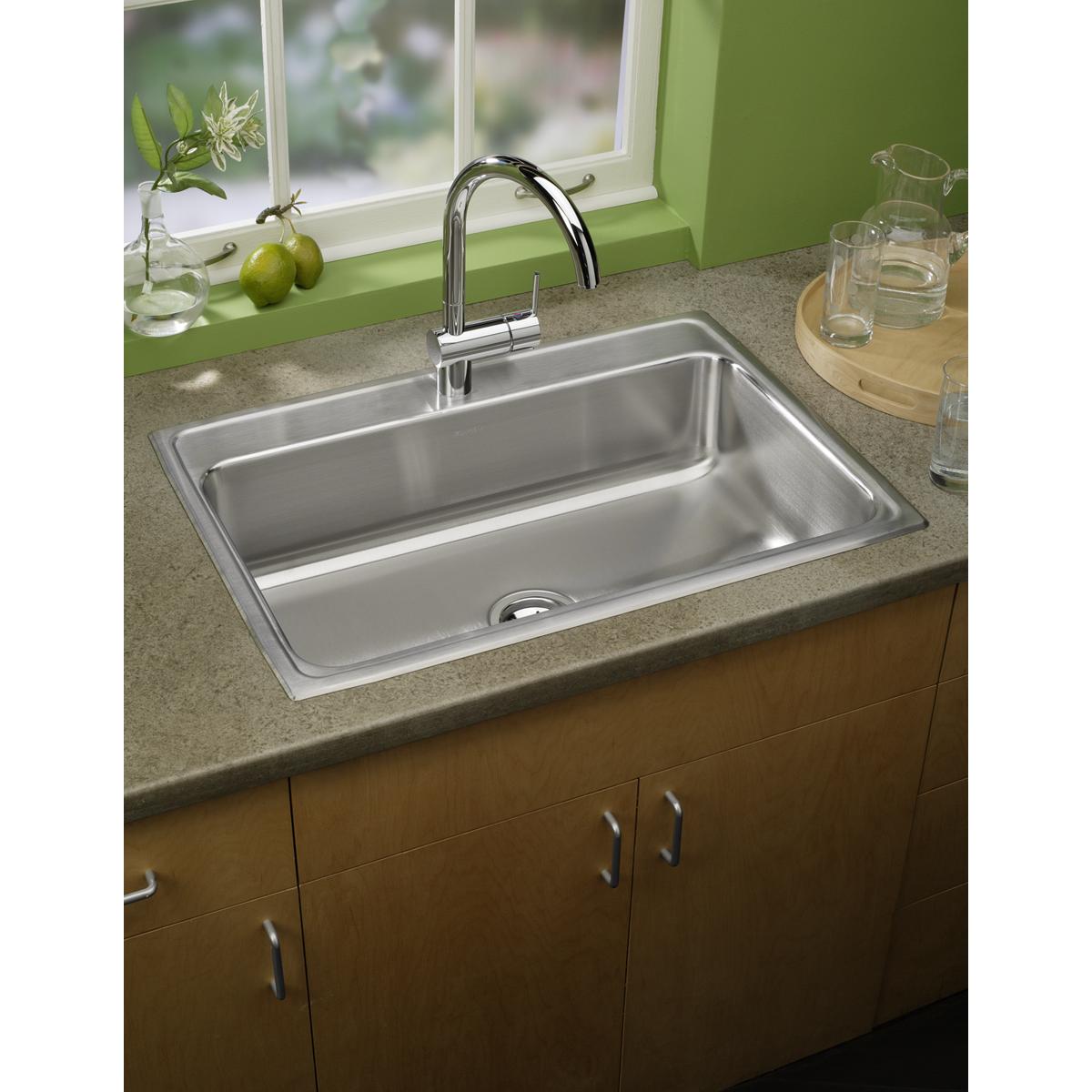 lustertone single bowl drop-in sink