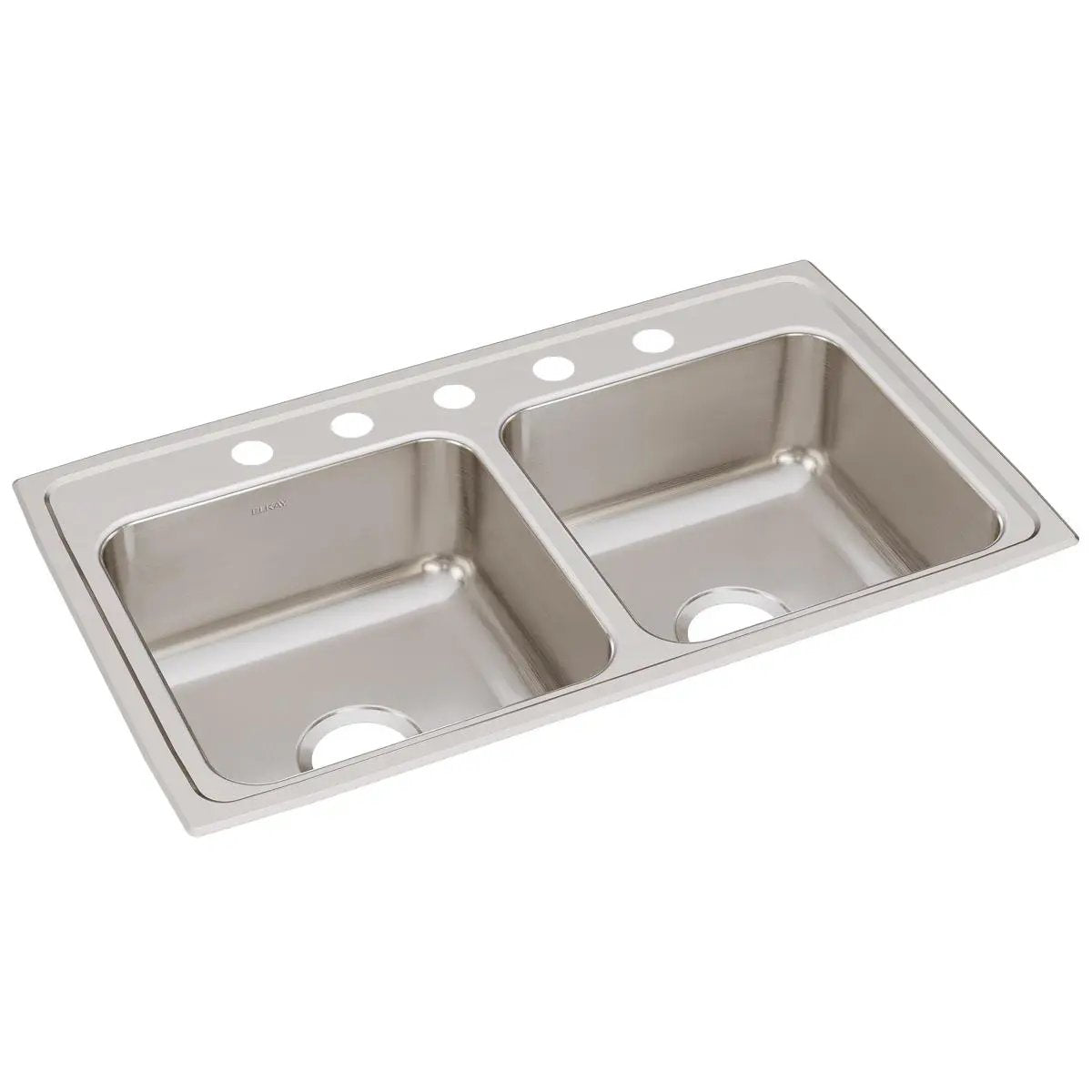 Elkay Lustertone Classic 33" x 19-1/2" x 7-5/8" Equal Double Bowl Drop-in Sink by Elkay