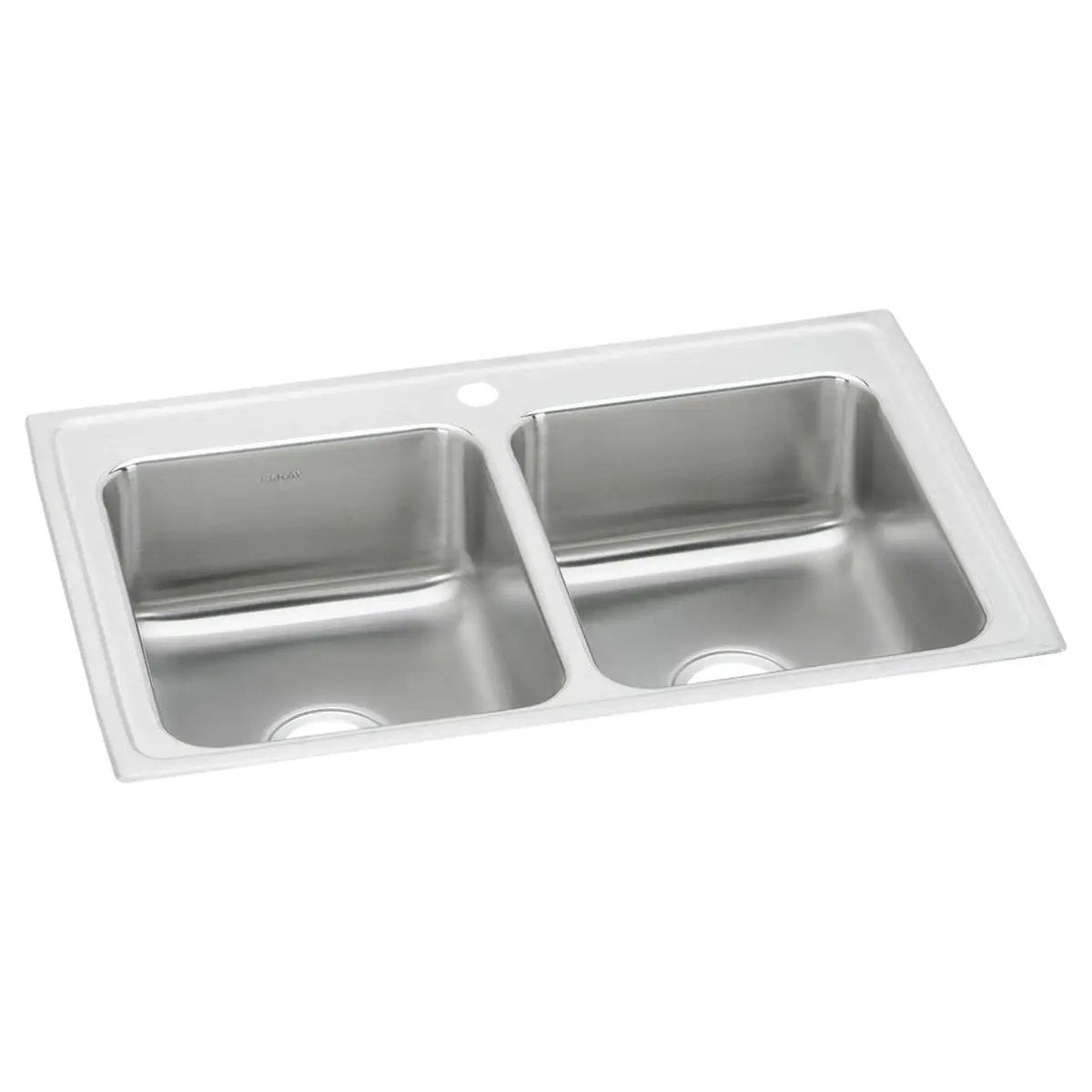 lustertone double bowl drop-in sink