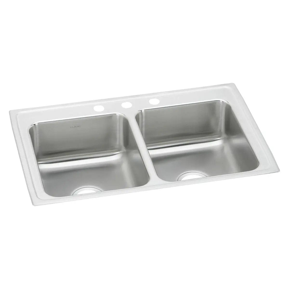 Elkay Lustertone Classic 33" x 21-1/4" x 7-7/8" Equal Double Bowl Drop-in Sink by Elkay