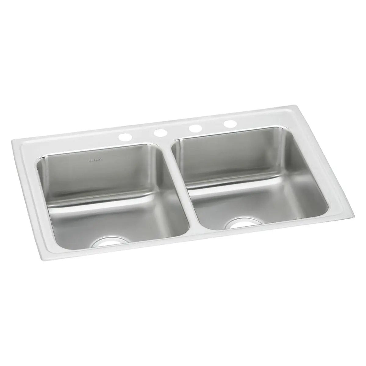 Elkay Lustertone Classic 33" x 21-1/4" x 7-7/8" Equal Double Bowl Drop-in Sink by Elkay