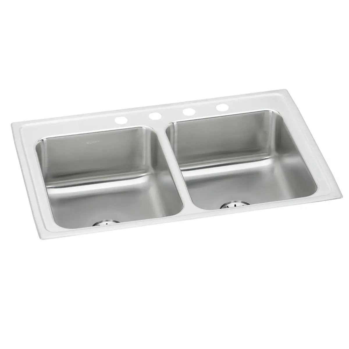 Elkay Lustertone Classic 33" x 21-1/4" x 7-7/8" Equal Double Bowl Drop-in Sink w/ Perfect Drain by Elkay
