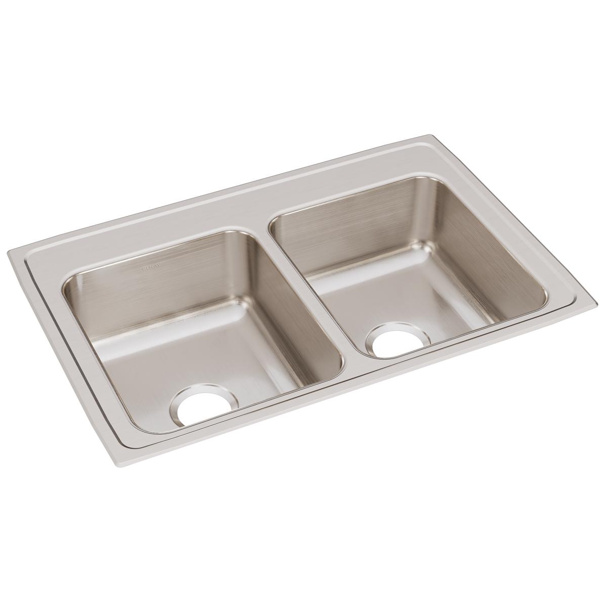 lustrous satin double bowl drop-in sink