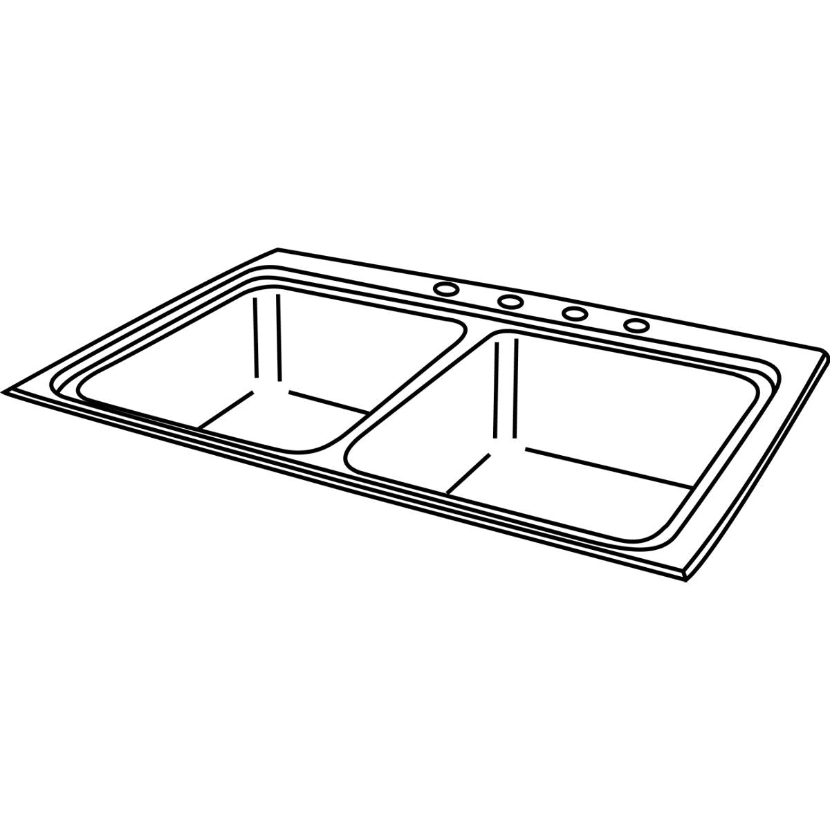 lustrous satin double bowl drop-in sink