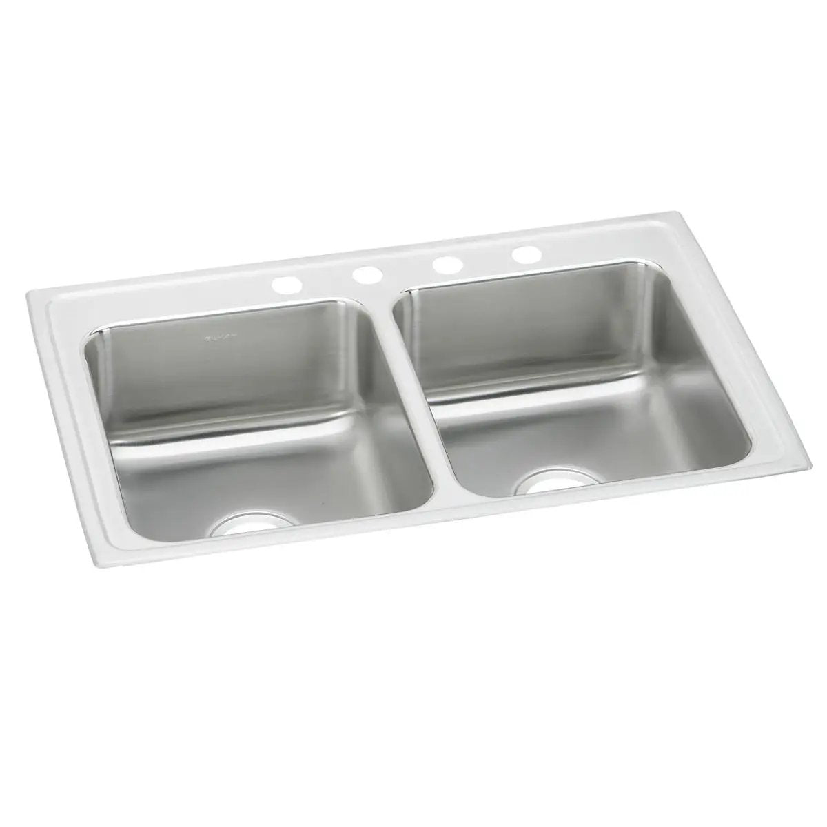 lustrous satin double bowl drop-in sink