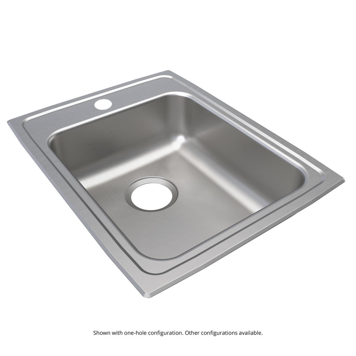 Elkay Lustertone Classic 17" x 22" x 6-1/2" MR2-Hole Single Bowl Drop-in ADA Sink