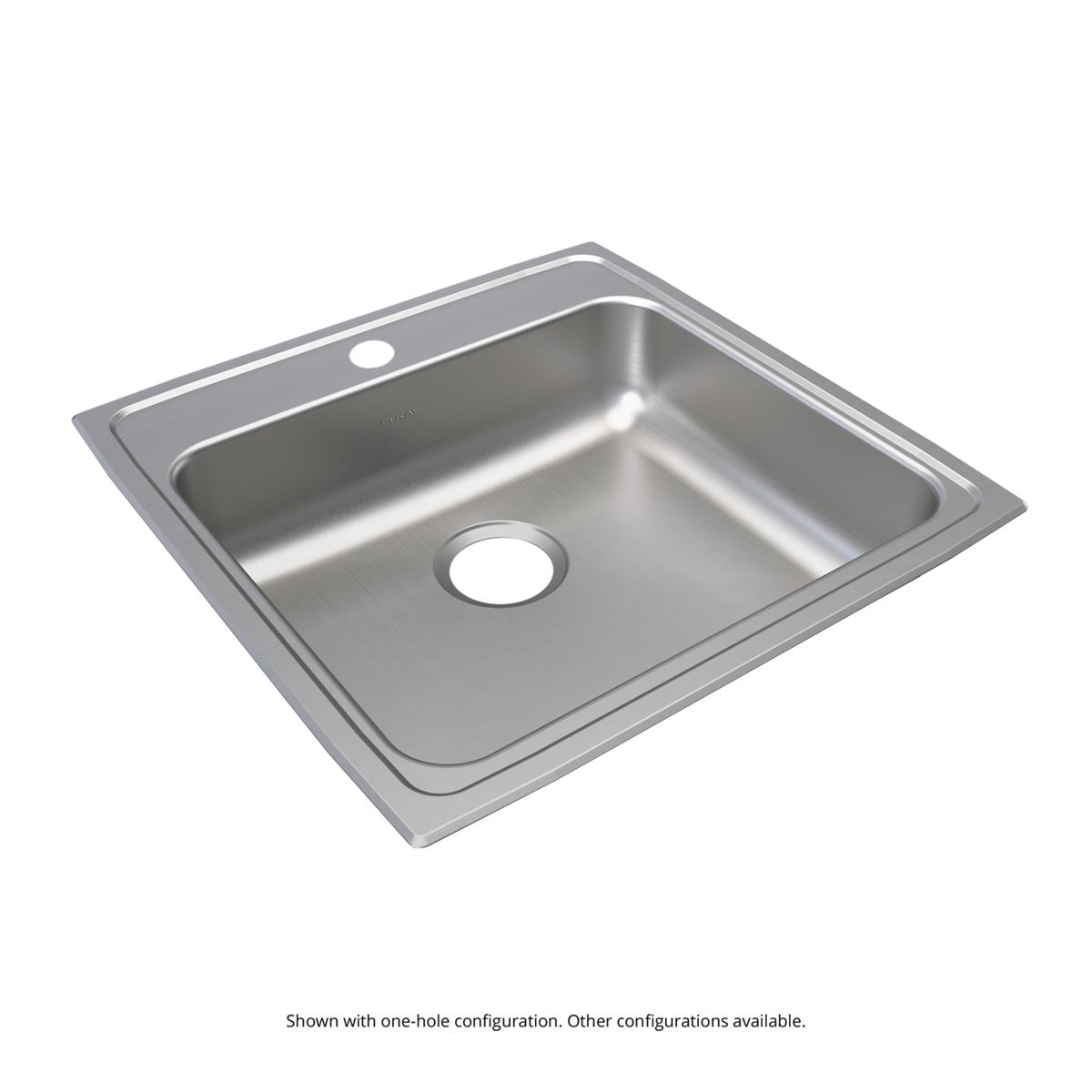 Elkay Lustertone Classic 22" x 22" x 5-1/2" MR2-Hole Single Bowl Drop-in ADA Sink by Elkay