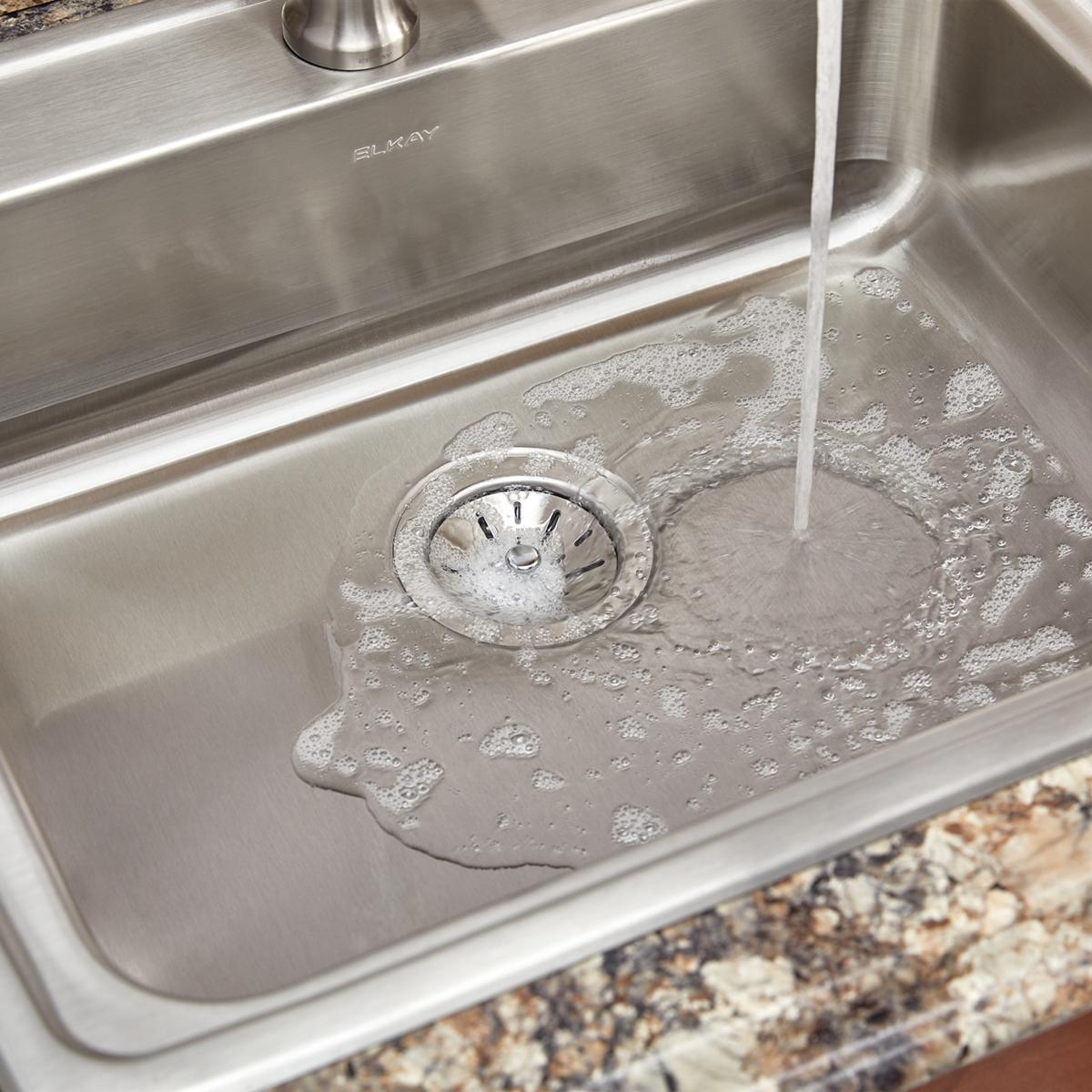 polished stainless steel drain