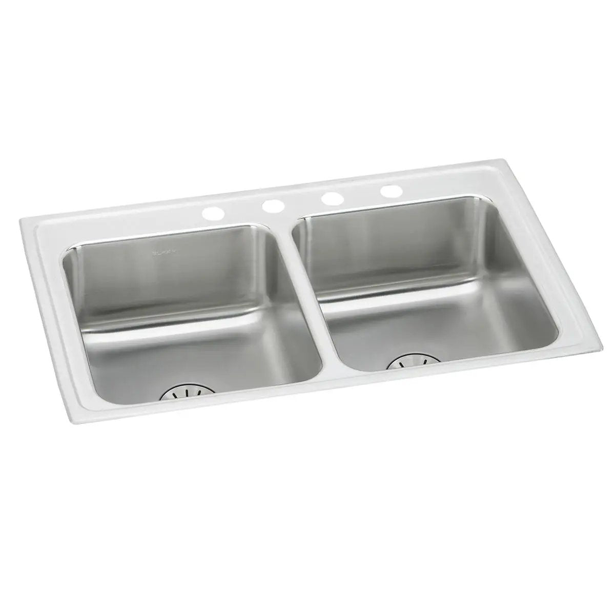 Elkay Lustertone Classic 29" x 18" x 6-1/2" MR2-Hole Equal Double Bowl Drop-in ADA Sink w/ Perfect Drain by Elkay