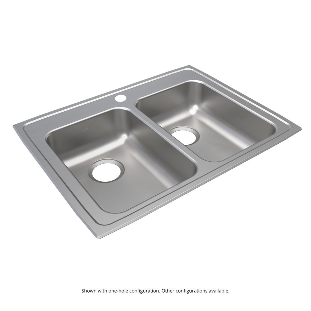 Elkay Lustertone Classic 29" x 22" x 5-1/2" MR2-Hole Equal Double Bowl Drop-in ADA Sink