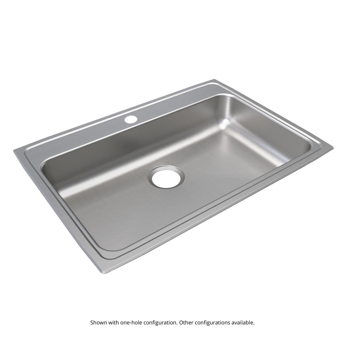 Elkay Lustertone Classic 31" x 22" x 6" MR2-Hole Single Bowl Drop-in ADA Sink