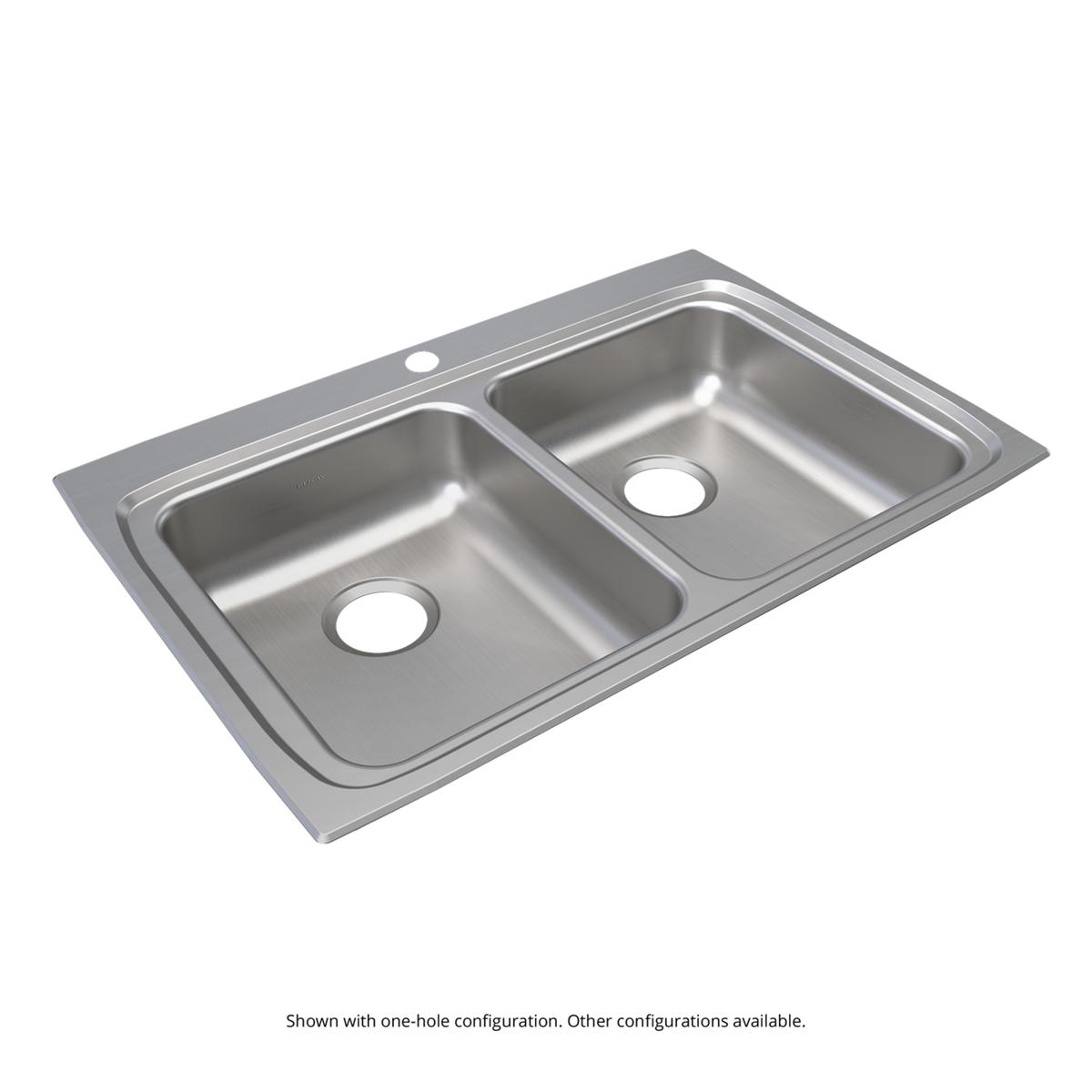 Elkay Lustertone Classic 33" x 22" x 5-1/2" MR2-Hole Equal Double Bowl Drop-in ADA Sink