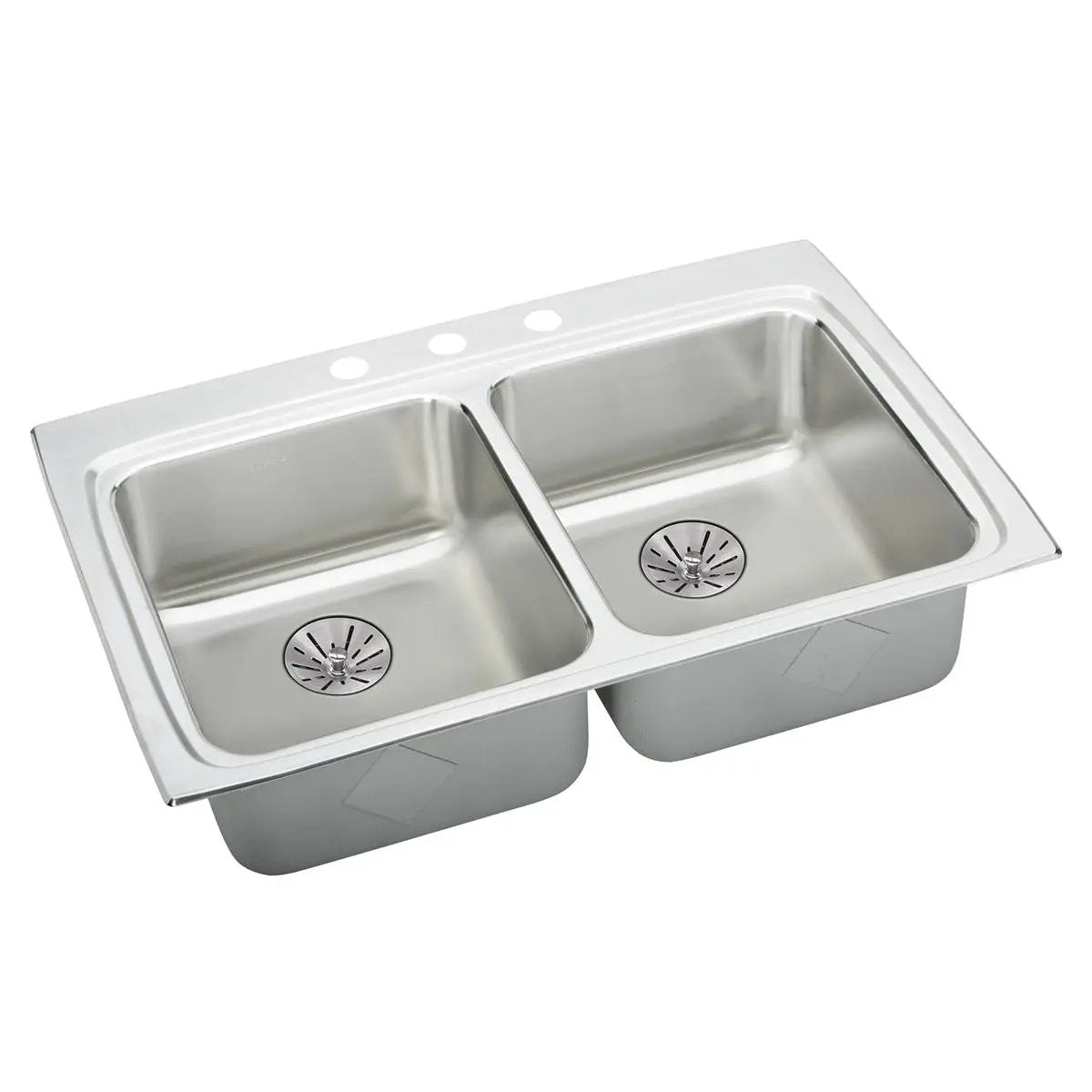 Elkay Lustertone Classic 33" x 22" x 6-1/2" Equal Double Bowl Drop-in ADA Sink with Perfect Drain and Quick-clip by Elkay