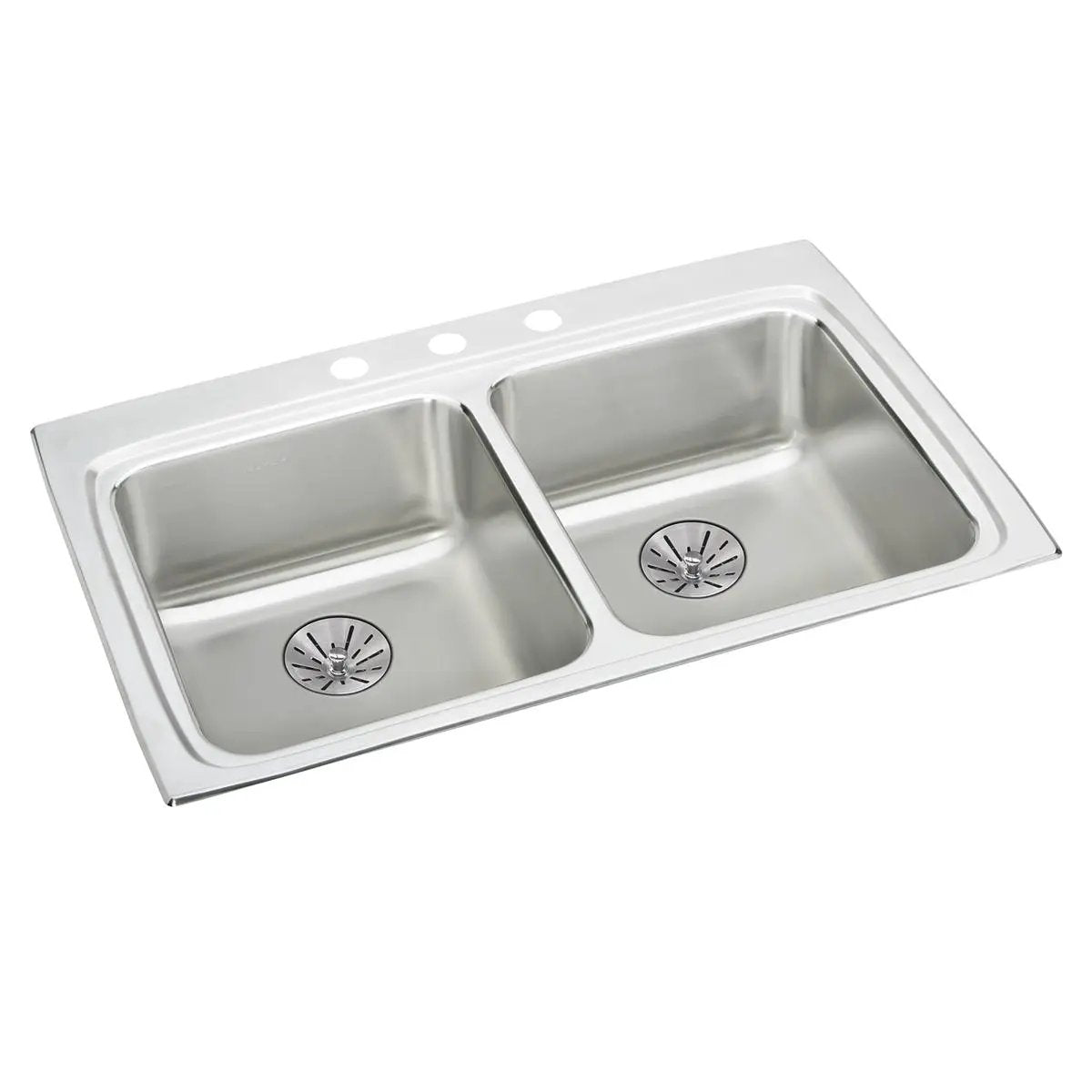 Elkay Lustertone Classic 33" x 22" x 6-1/2" Equal Double Bowl Drop-in ADA Sink w/ Perfect Drain by Elkay