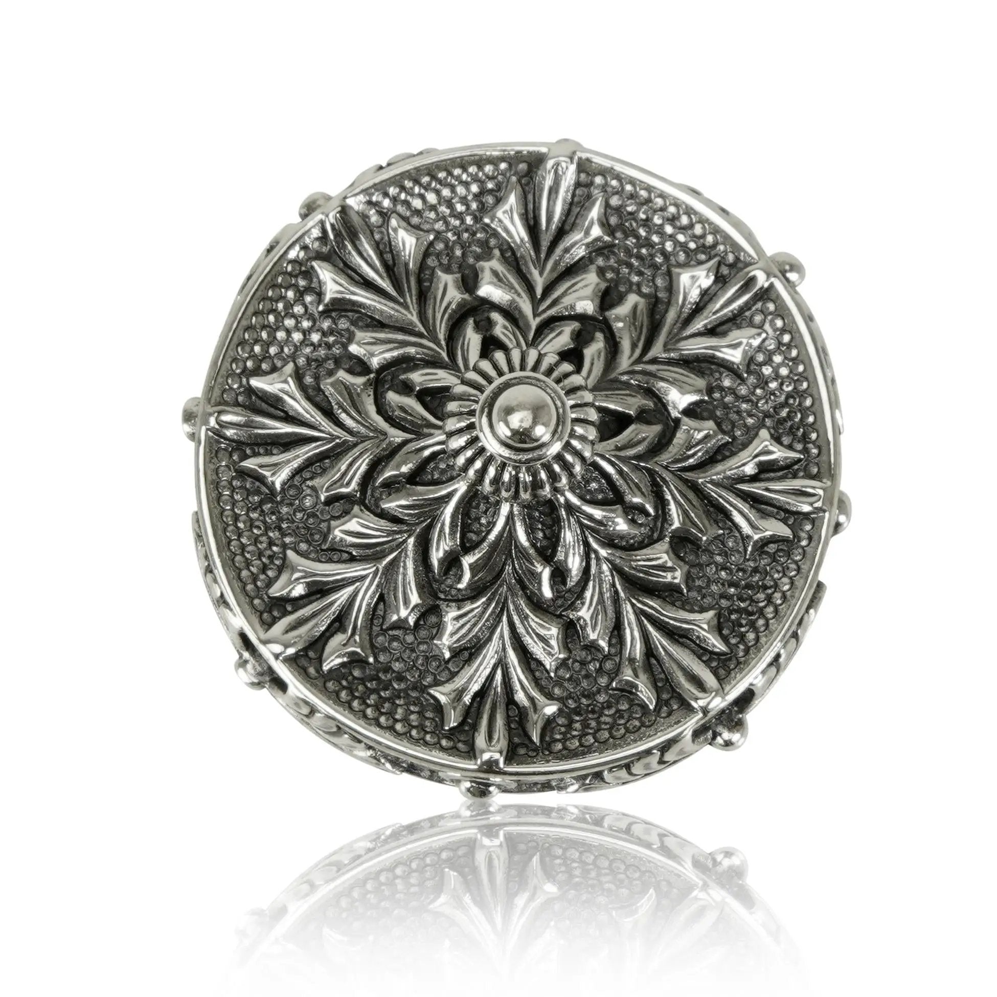 burnish silver knob