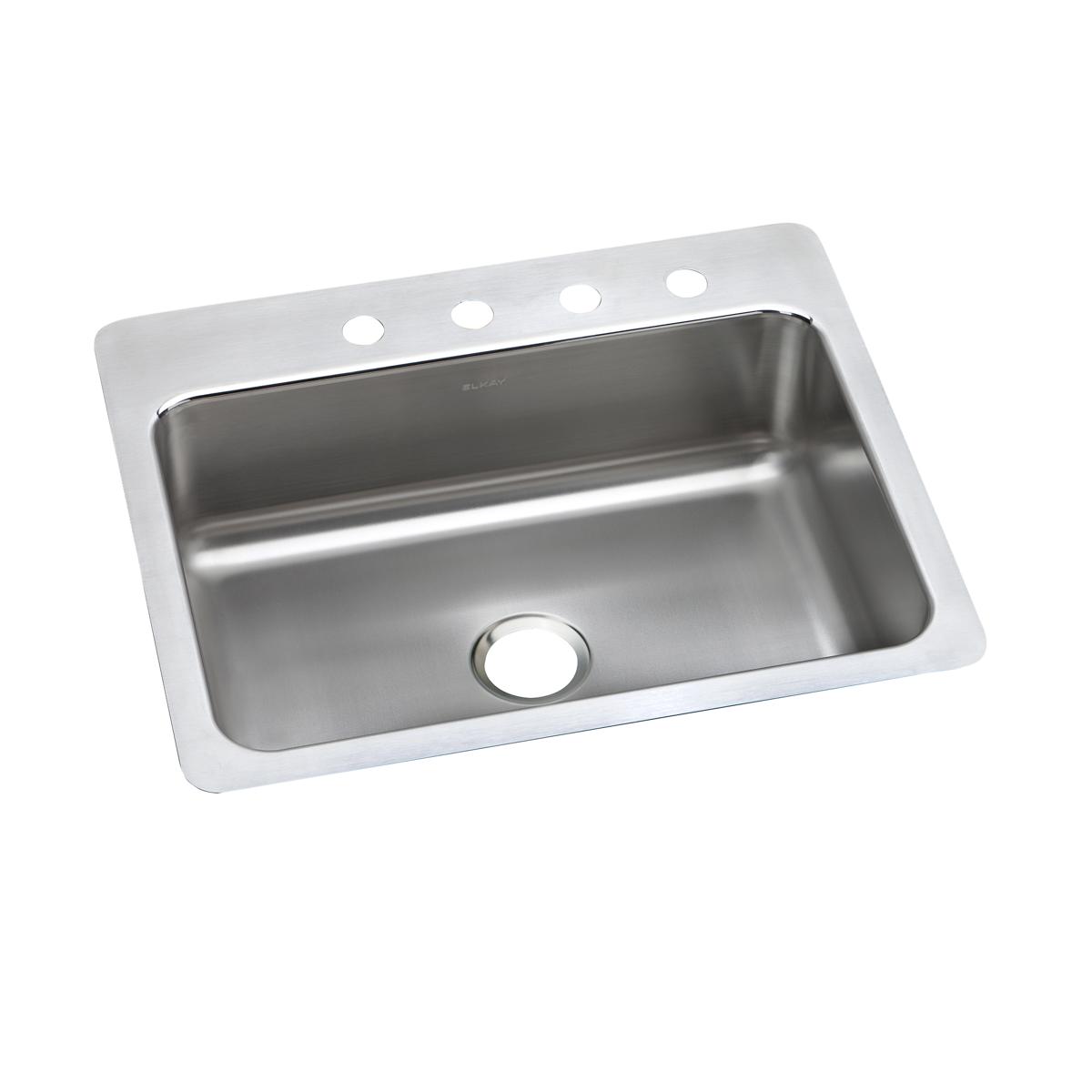 Elkay Lustertone Classic 27" x 22" x 8" MR2-Hole Single Bowl Dual Mount Sink