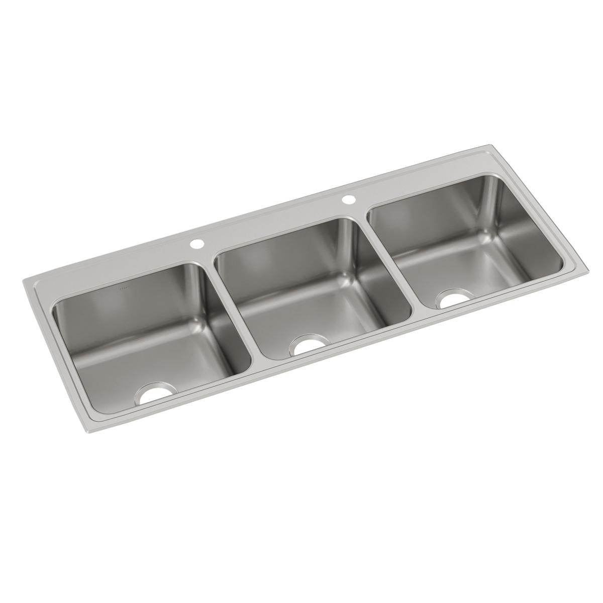 Elkay Lustertone Classic 54" x 22" x 10-1/8" Triple Bowl Drop-in Sink