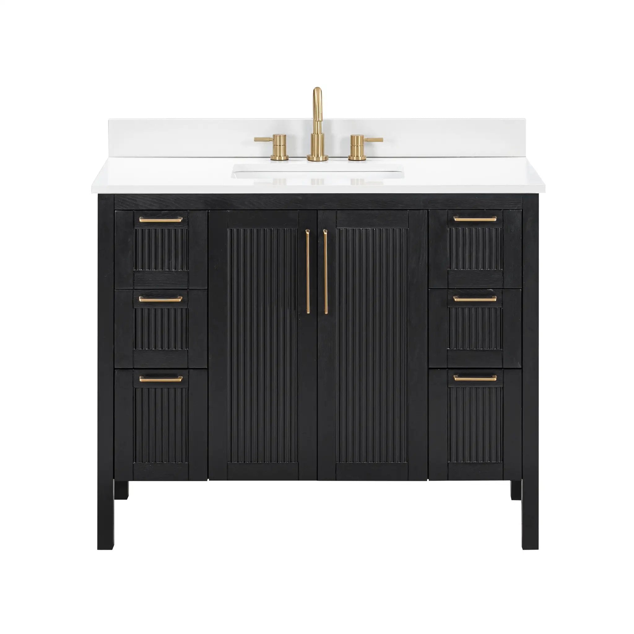Avanity Luka 43 in. Single Sink Bathroom Vanity Set in Black Oak by Avanity