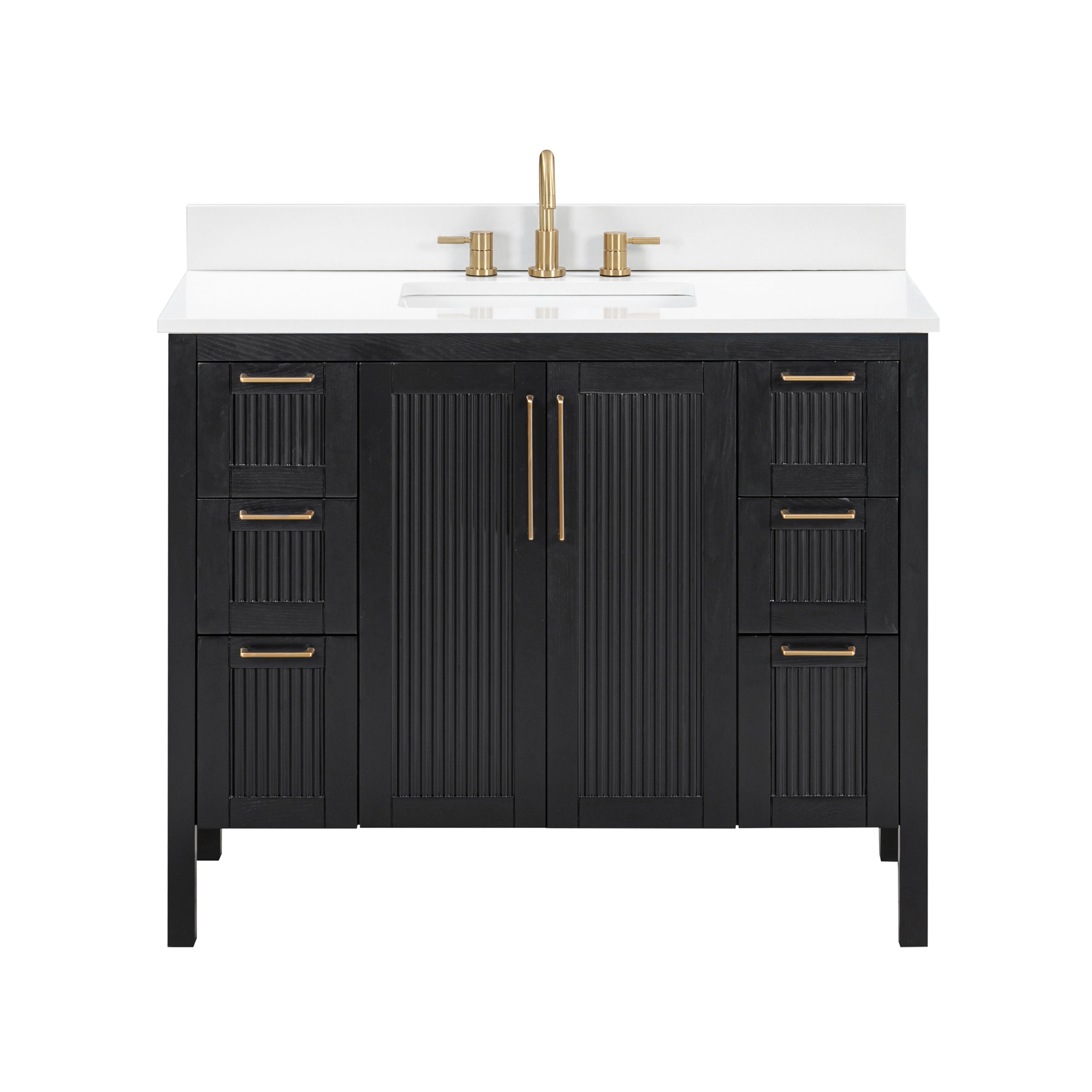 Avanity Luka 43 in. Single Sink Bathroom Vanity Set in Black Oak